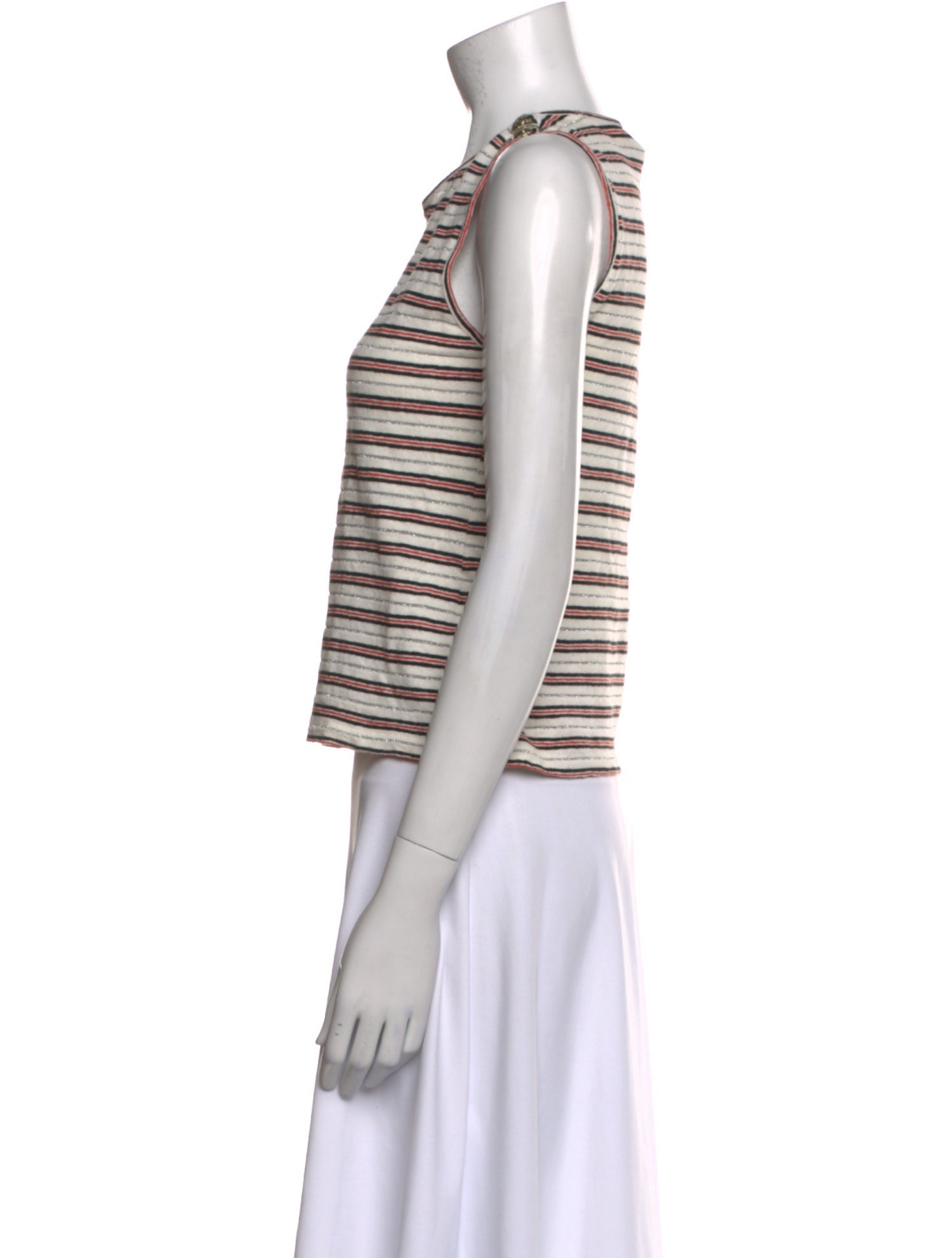 Derek Lam 10 Crosby Striped Crew Neck Crop Top