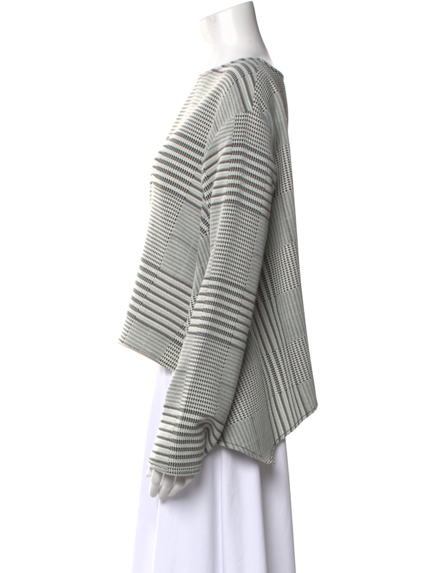 Derek Lam 10 Crosby Plaid Print Off-The-Shoulder Crop Top