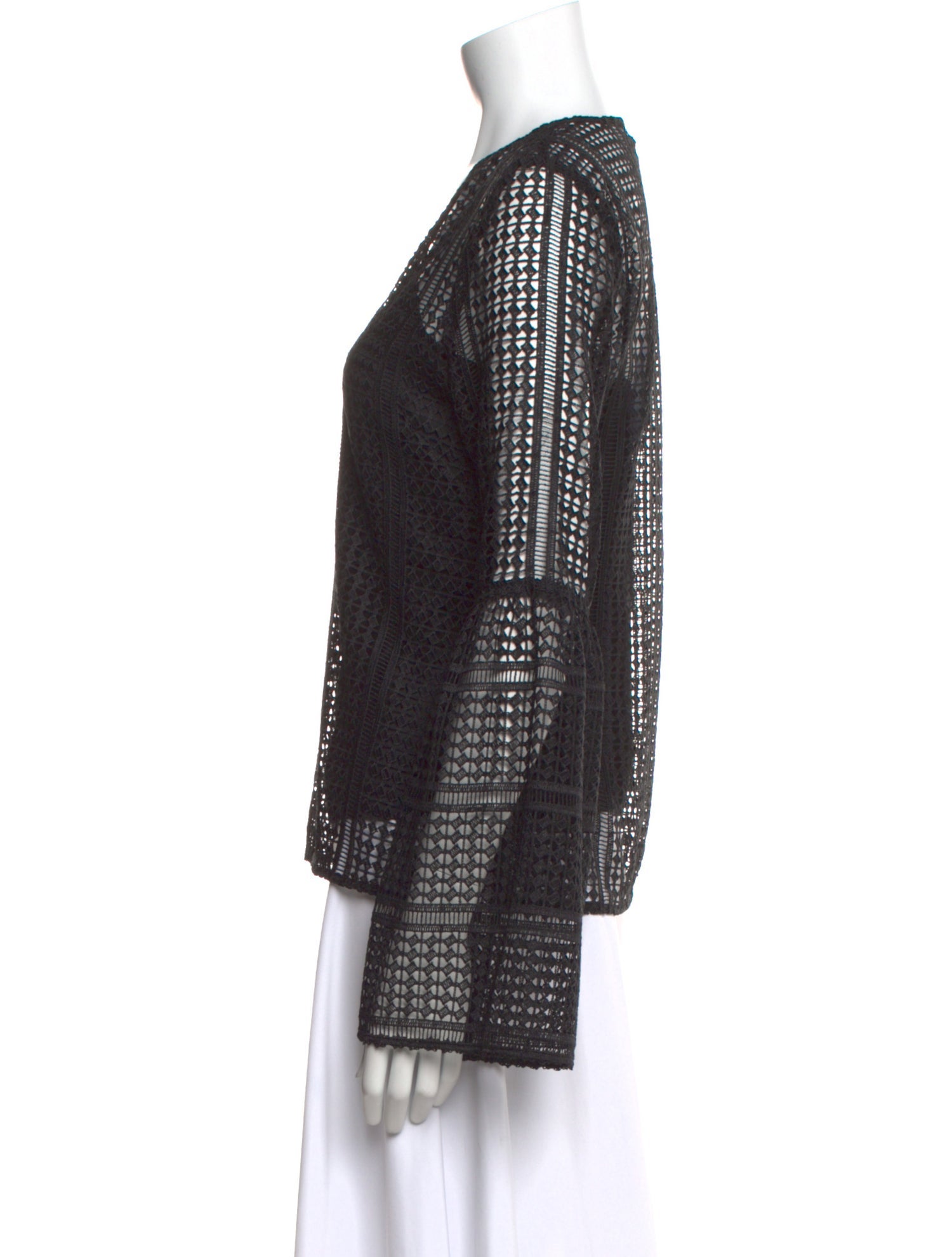 Derek Lam 10 Crosby V-Neck Long Sleeve Blouse