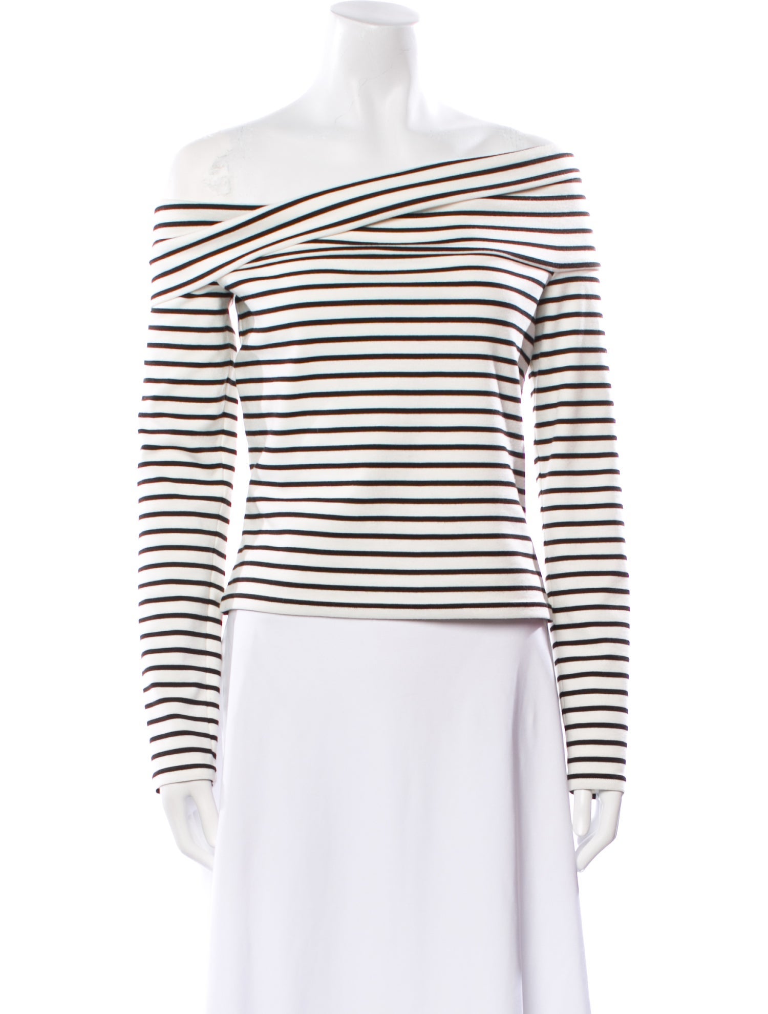 Derek Lam 10 Crosby Striped Off-The-Shoulder Top
