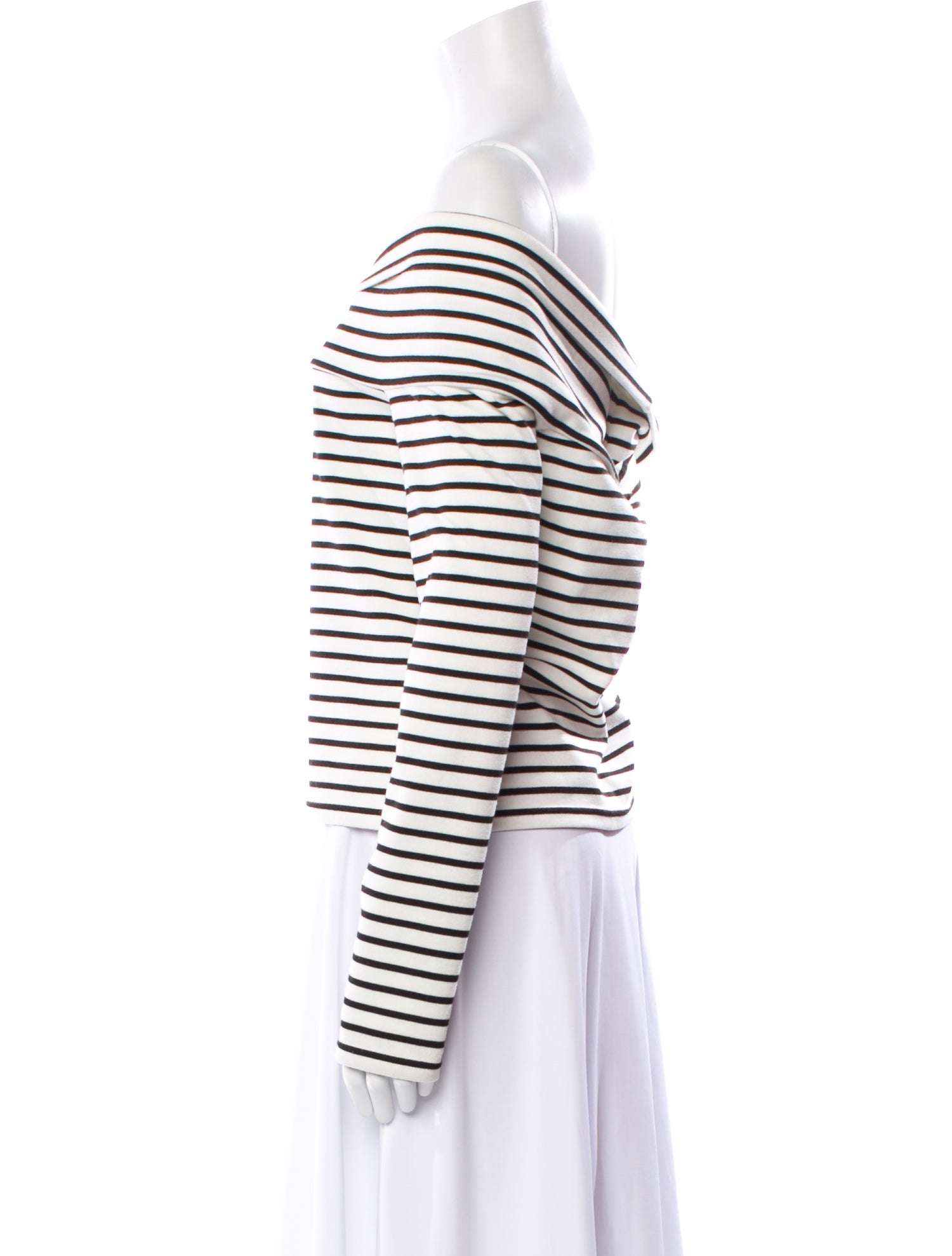 Derek Lam 10 Crosby Striped Off-The-Shoulder Top