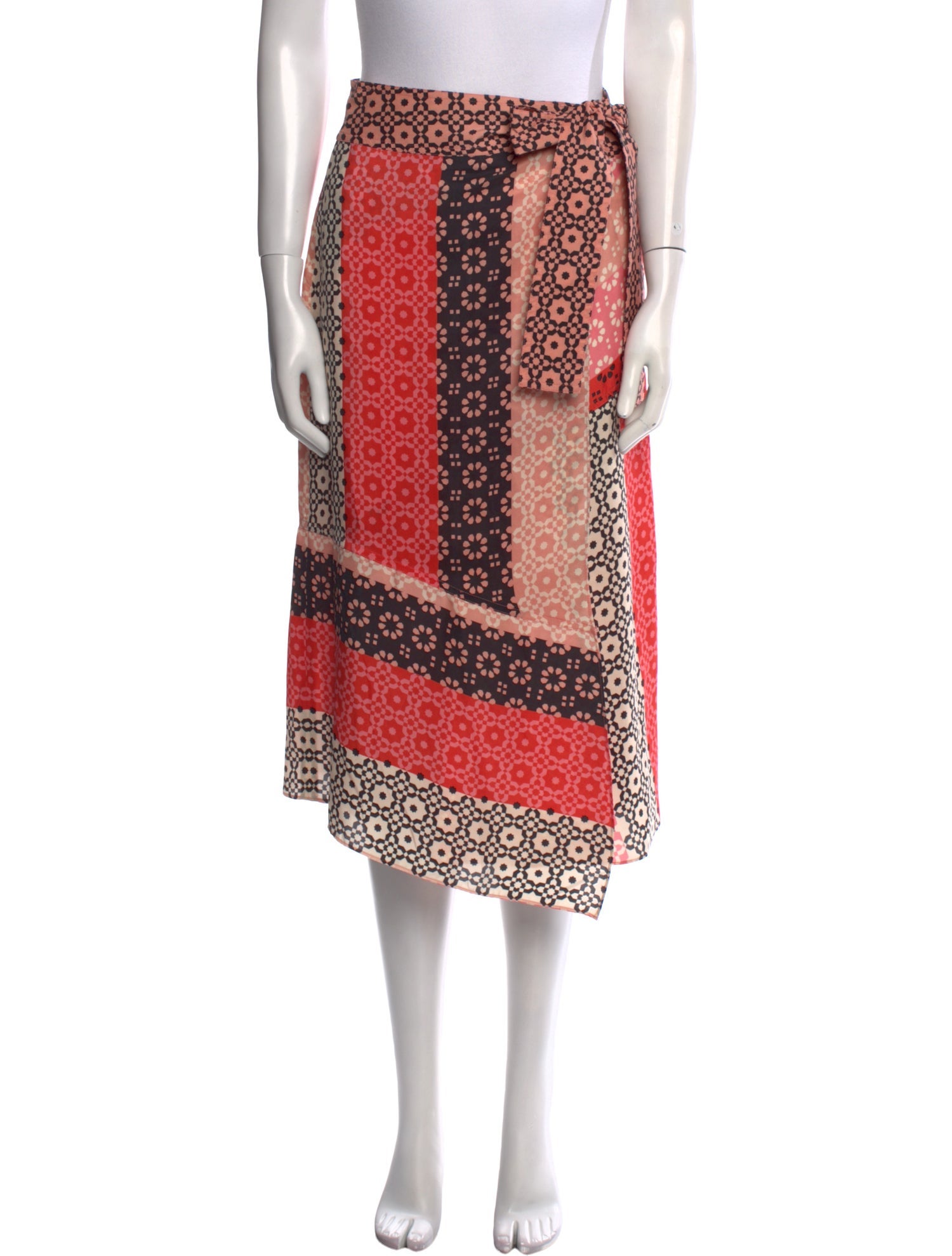 Derek Lam 10 Crosby Silk Midi Length Skirt