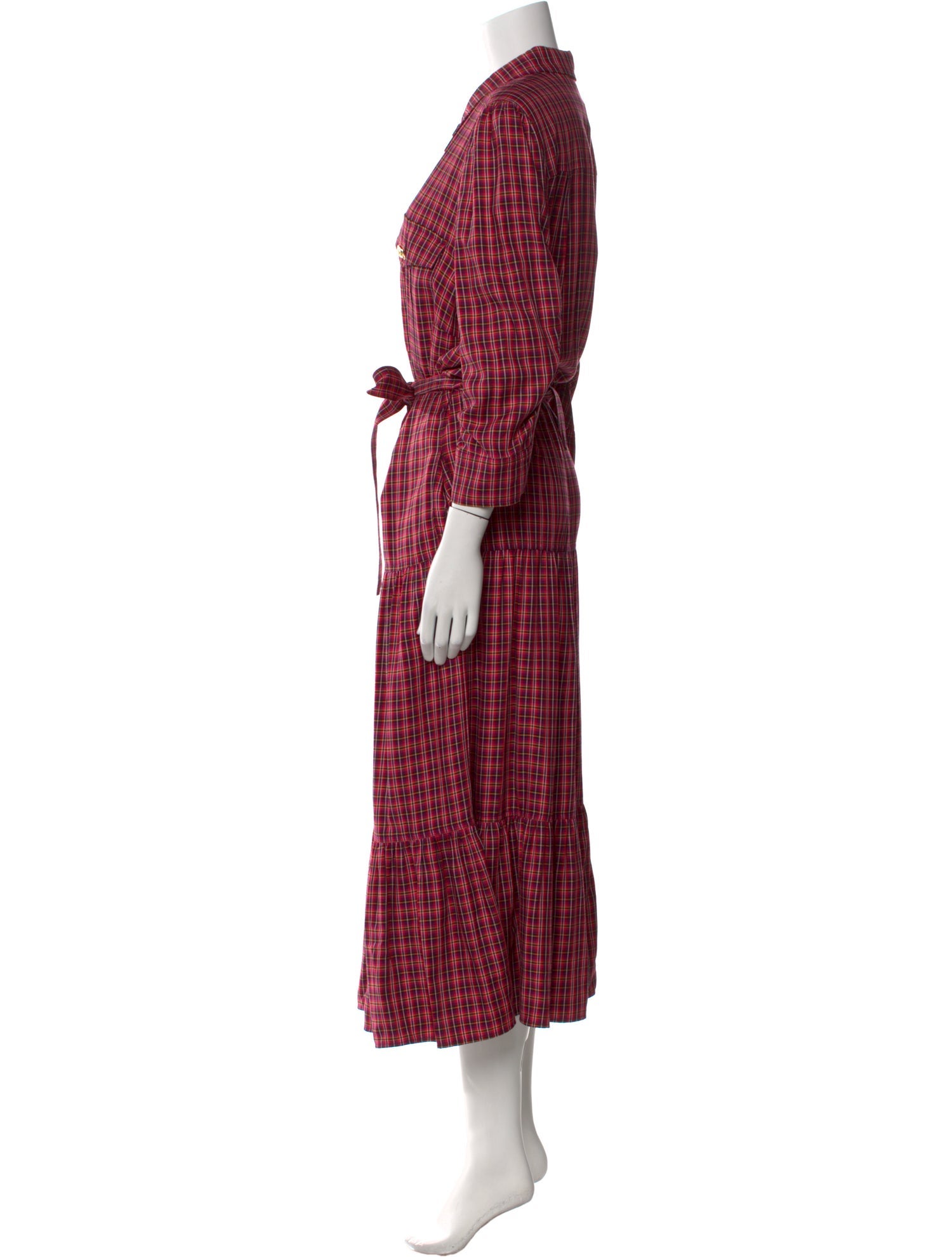 Derek Lam 10 Crosby Plaid Print Long Dress