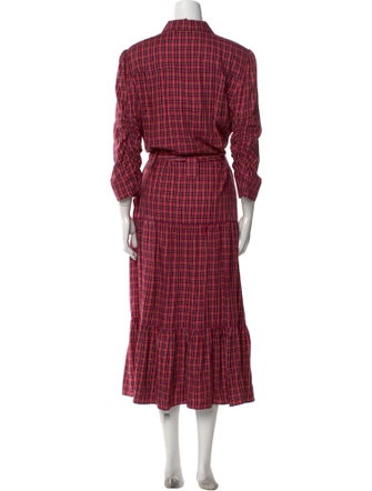 Derek Lam 10 Crosby Plaid Print Long Dress