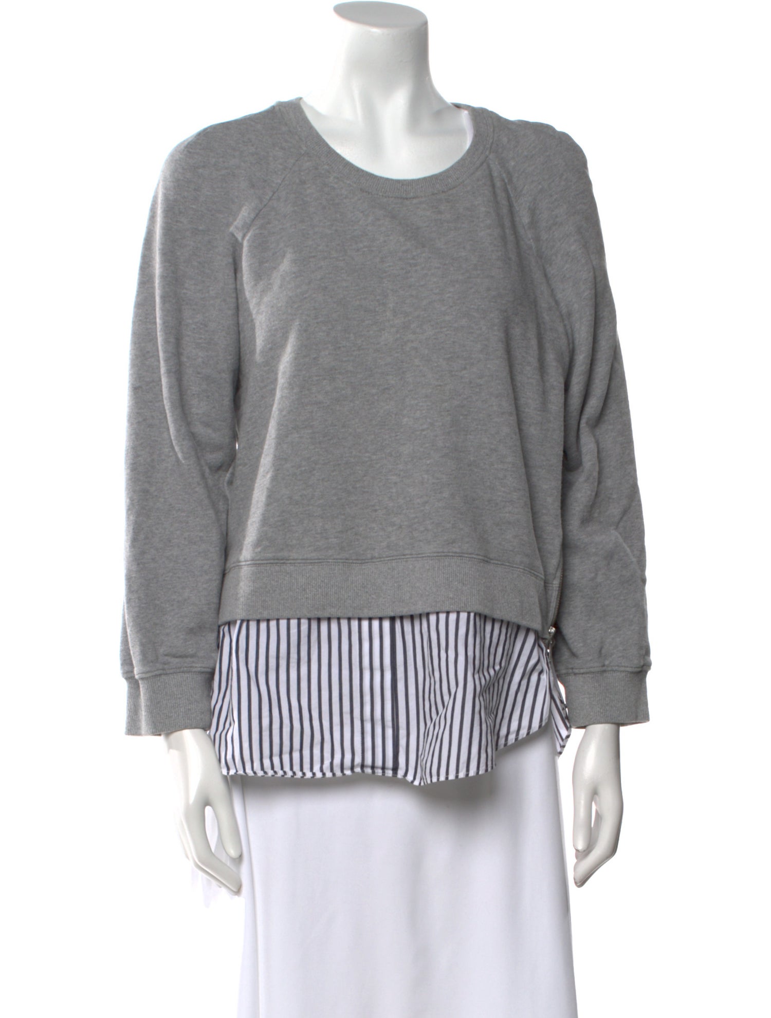 Derek Lam 10 Crosby Scoop Neck Three-Quarter Sleeve Sweatshirt