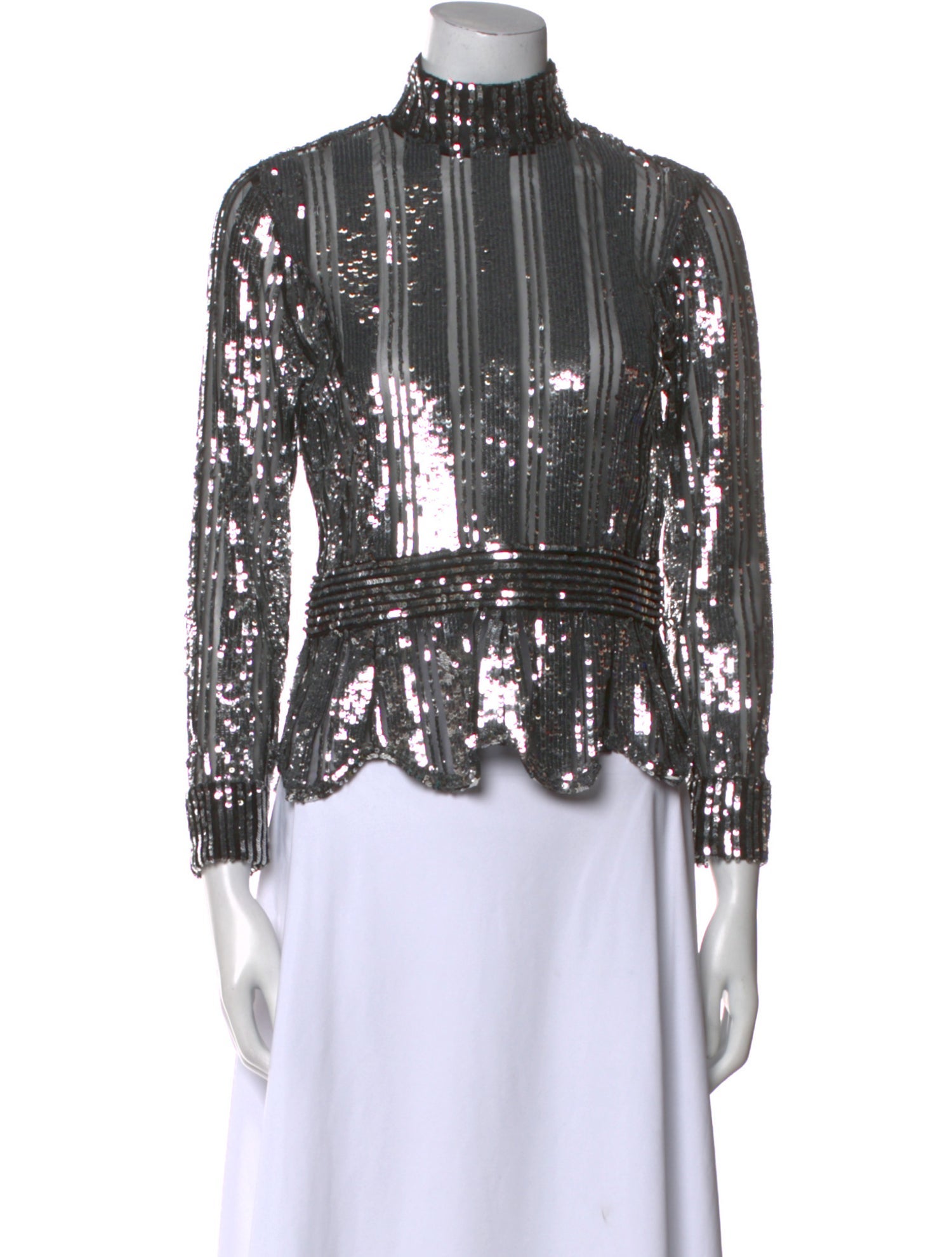 Derek Lam 10 Crosby Mock Neck Long Sleeve Blouse