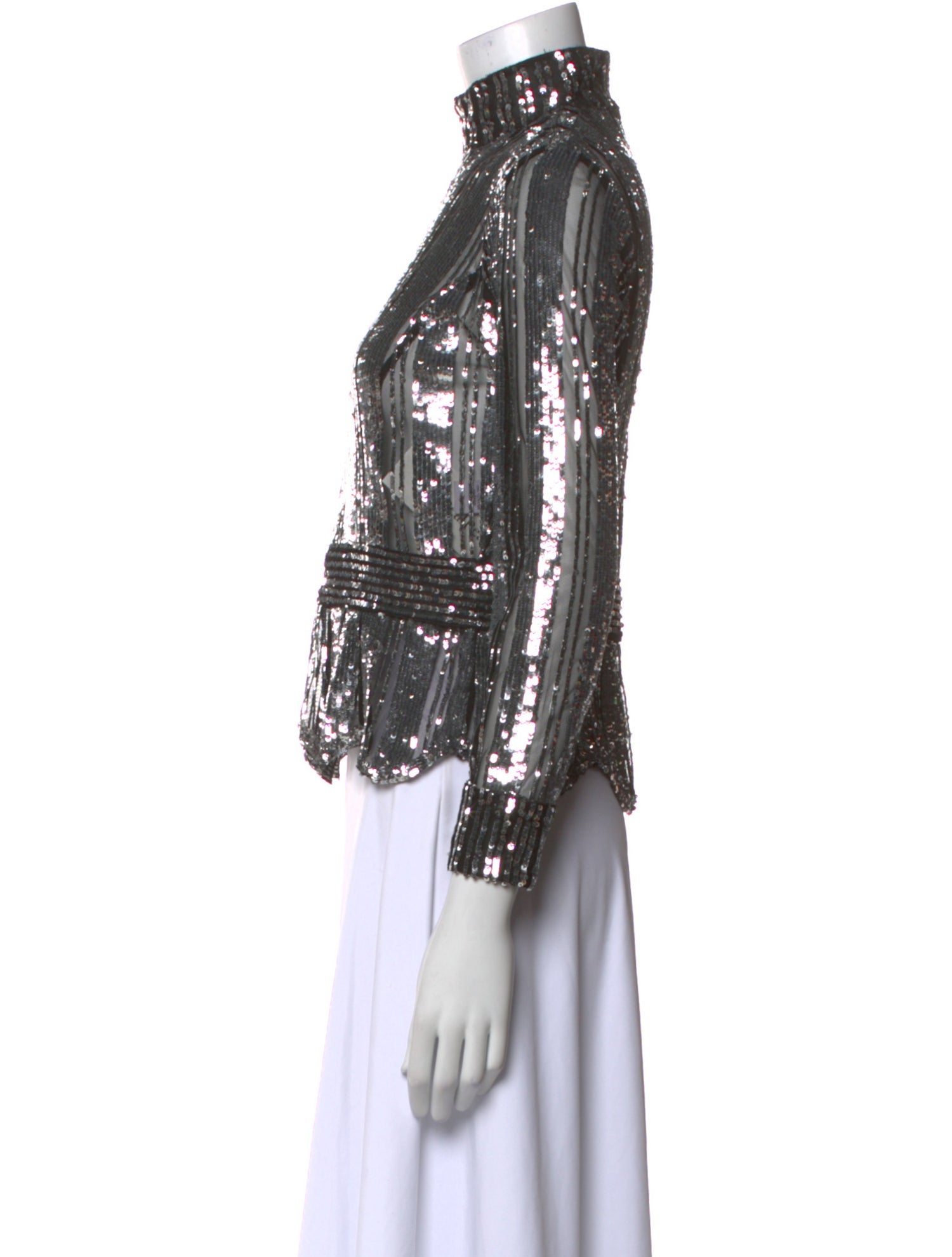 Derek Lam 10 Crosby Mock Neck Long Sleeve Blouse