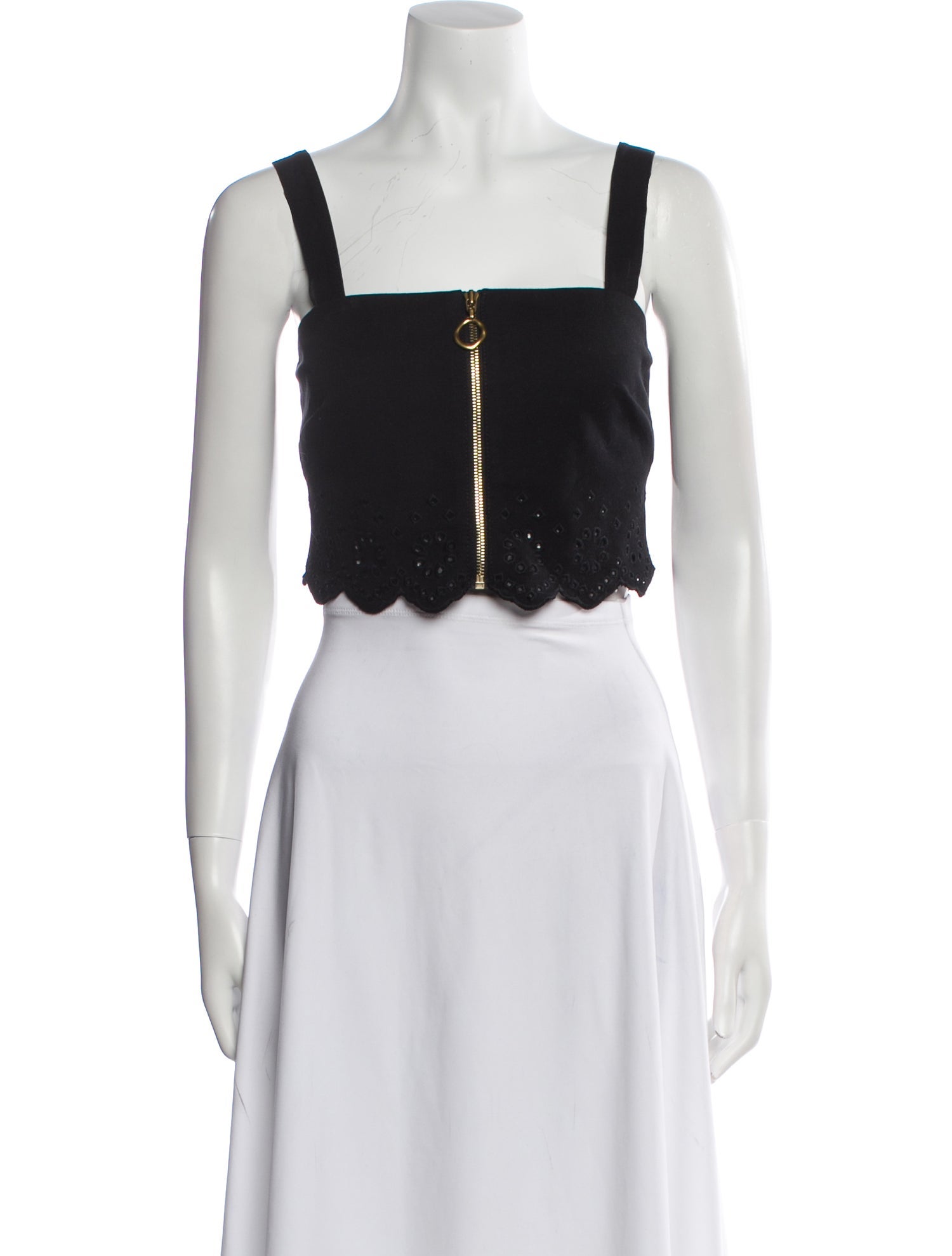 Derek Lam 10 Crosby Square Neckline Sleeveless Crop Top