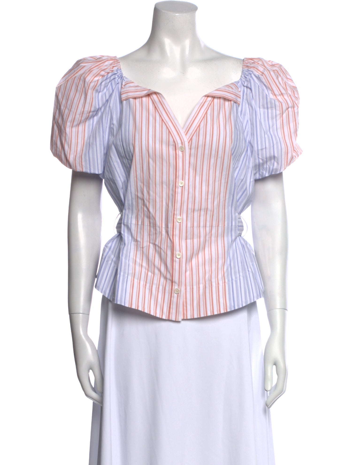 Derek Lam 10 Crosby Striped V-Neck Blouse w/ Tags