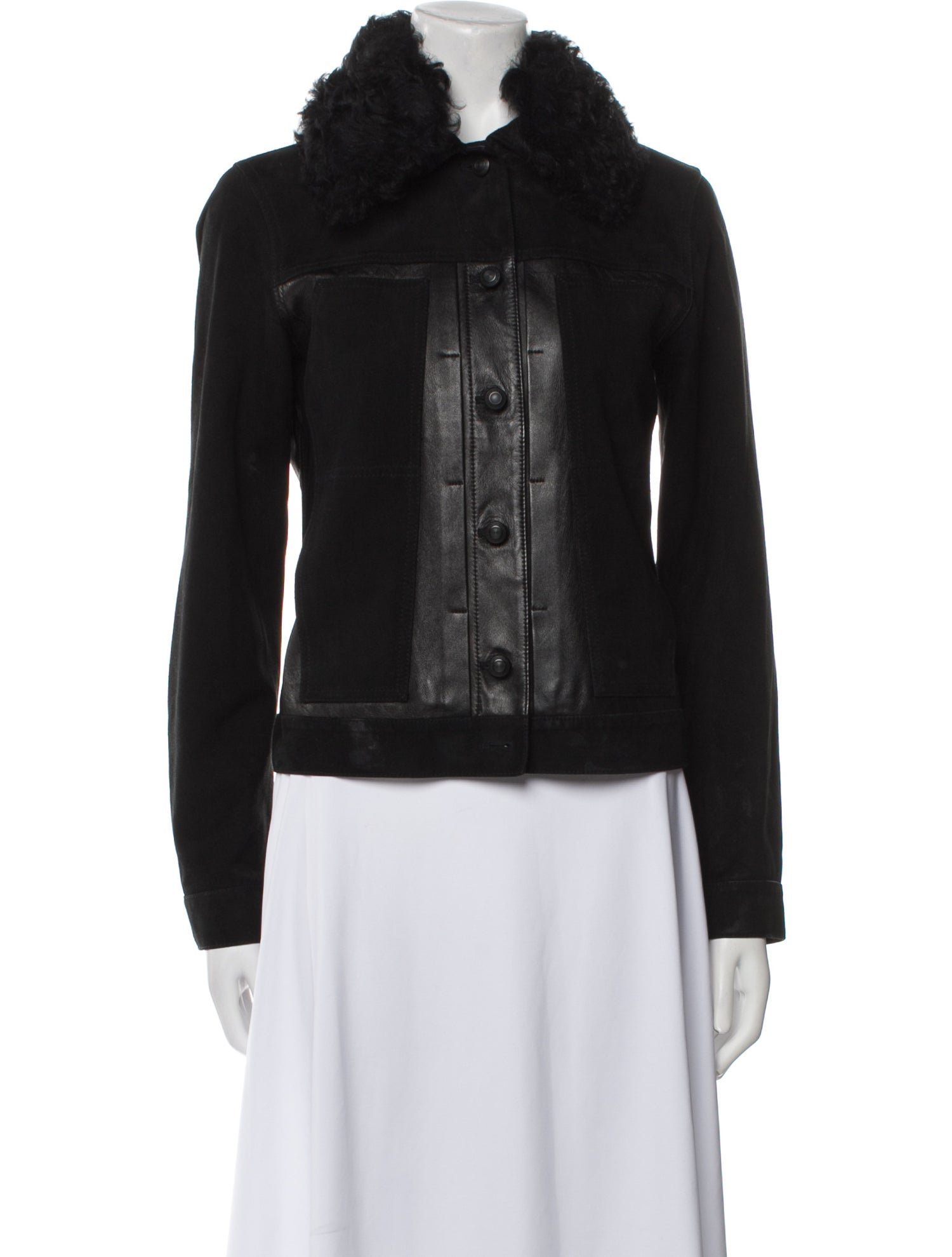 Derek Lam 10 Crosby Lamb Leather Fur Jacket