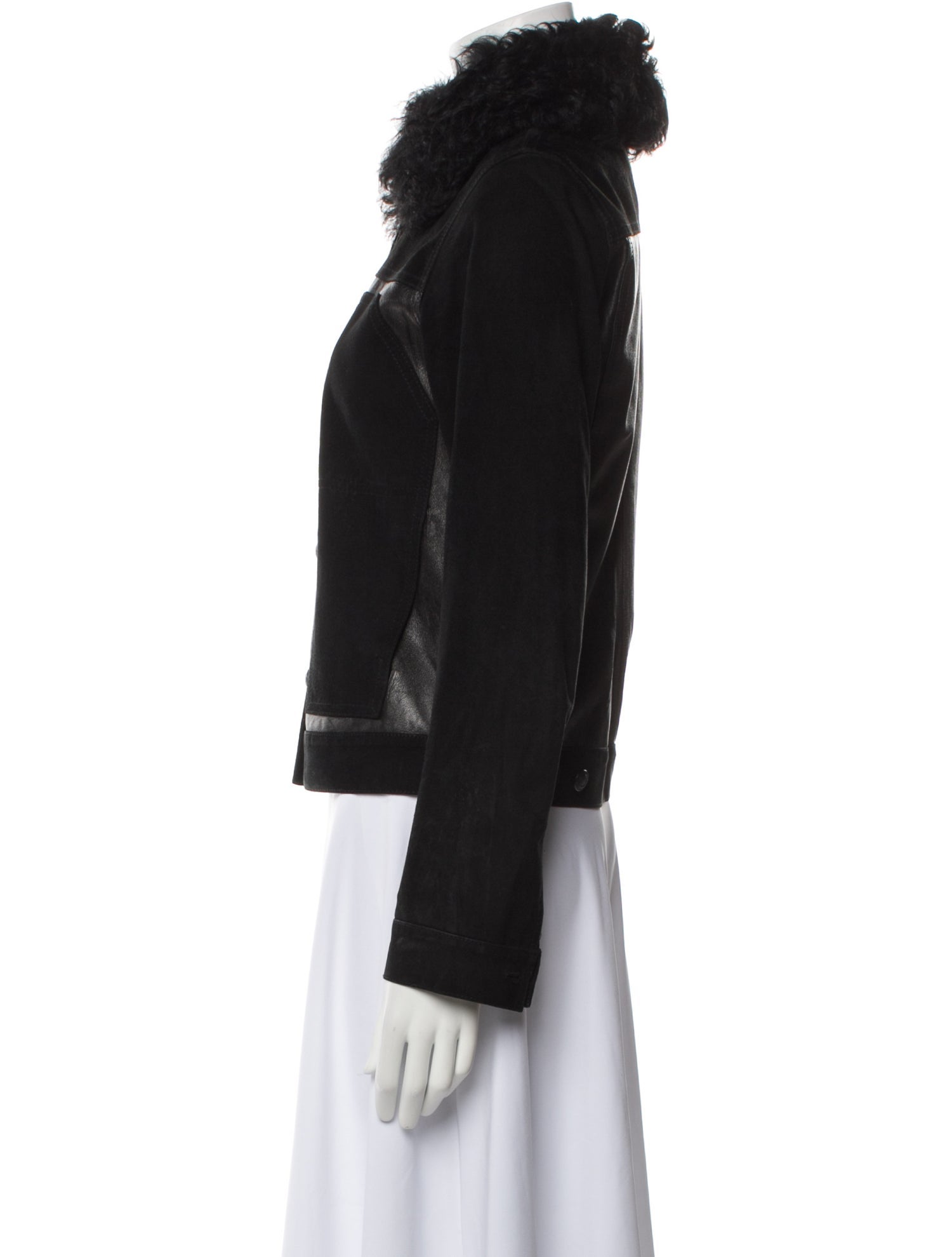 Derek Lam 10 Crosby Lamb Leather Fur Jacket