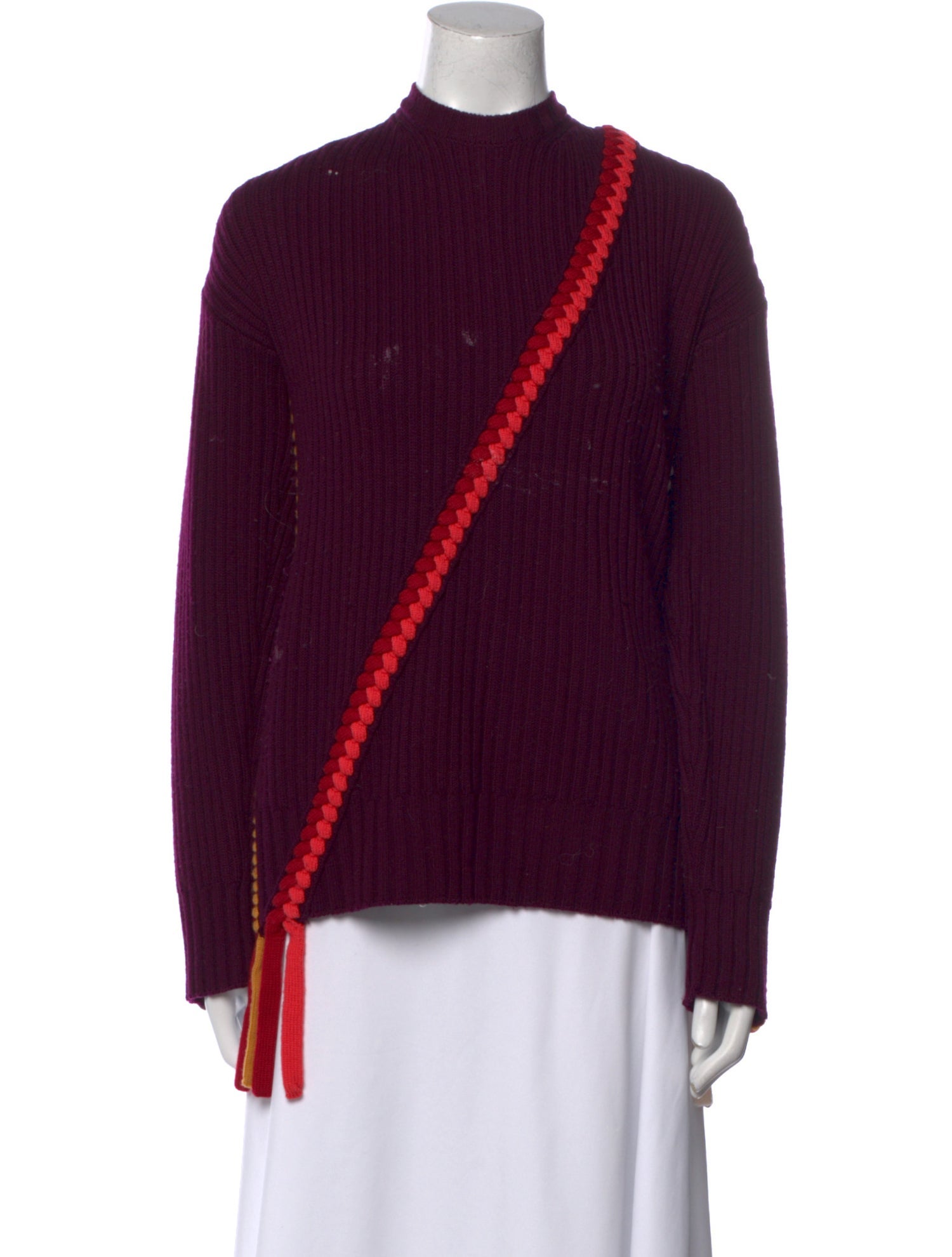 Derek Lam 10 Crosby Merino Wool Colorblock Pattern Sweater
