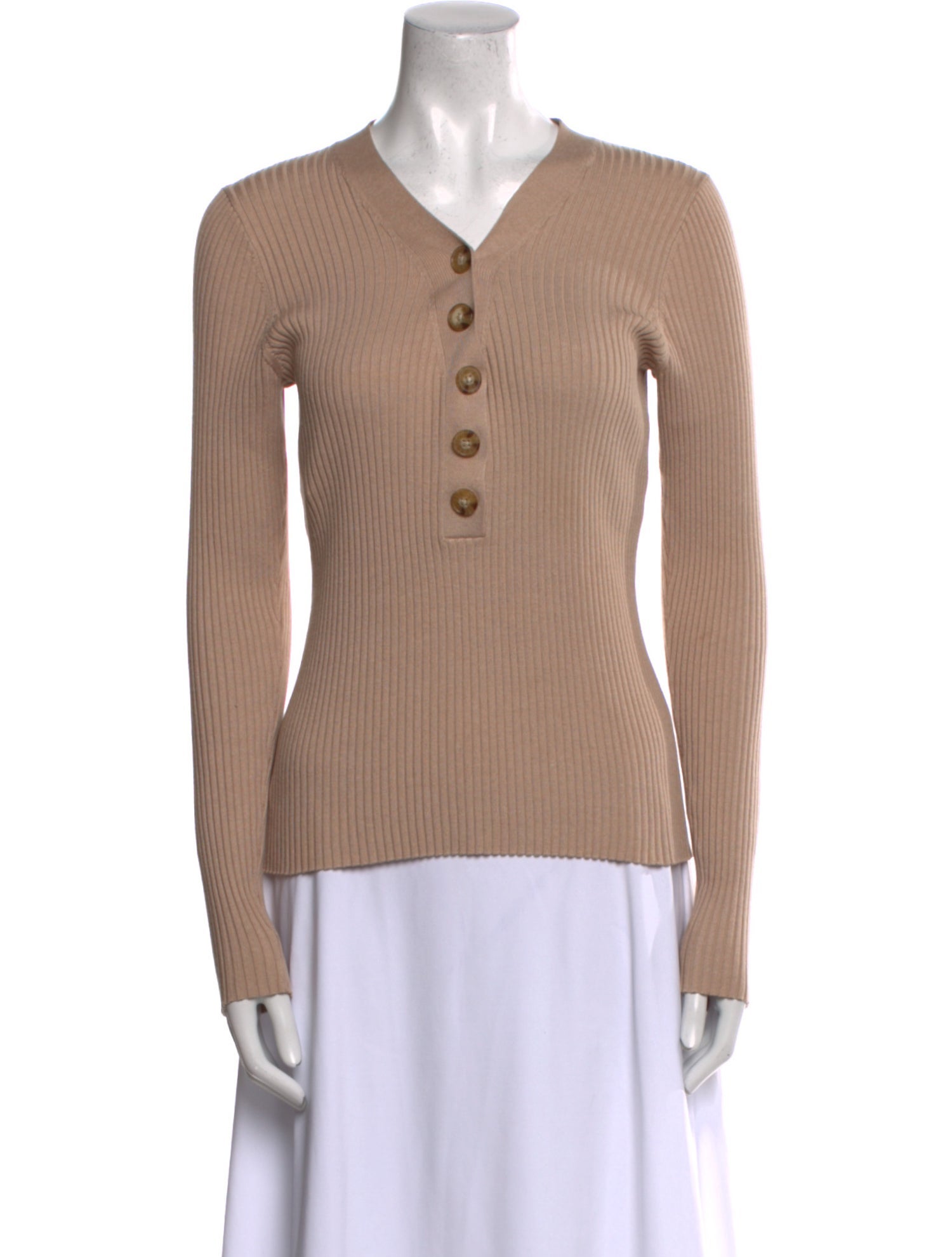 Derek Lam 10 Crosby Silk V-Neck Polo