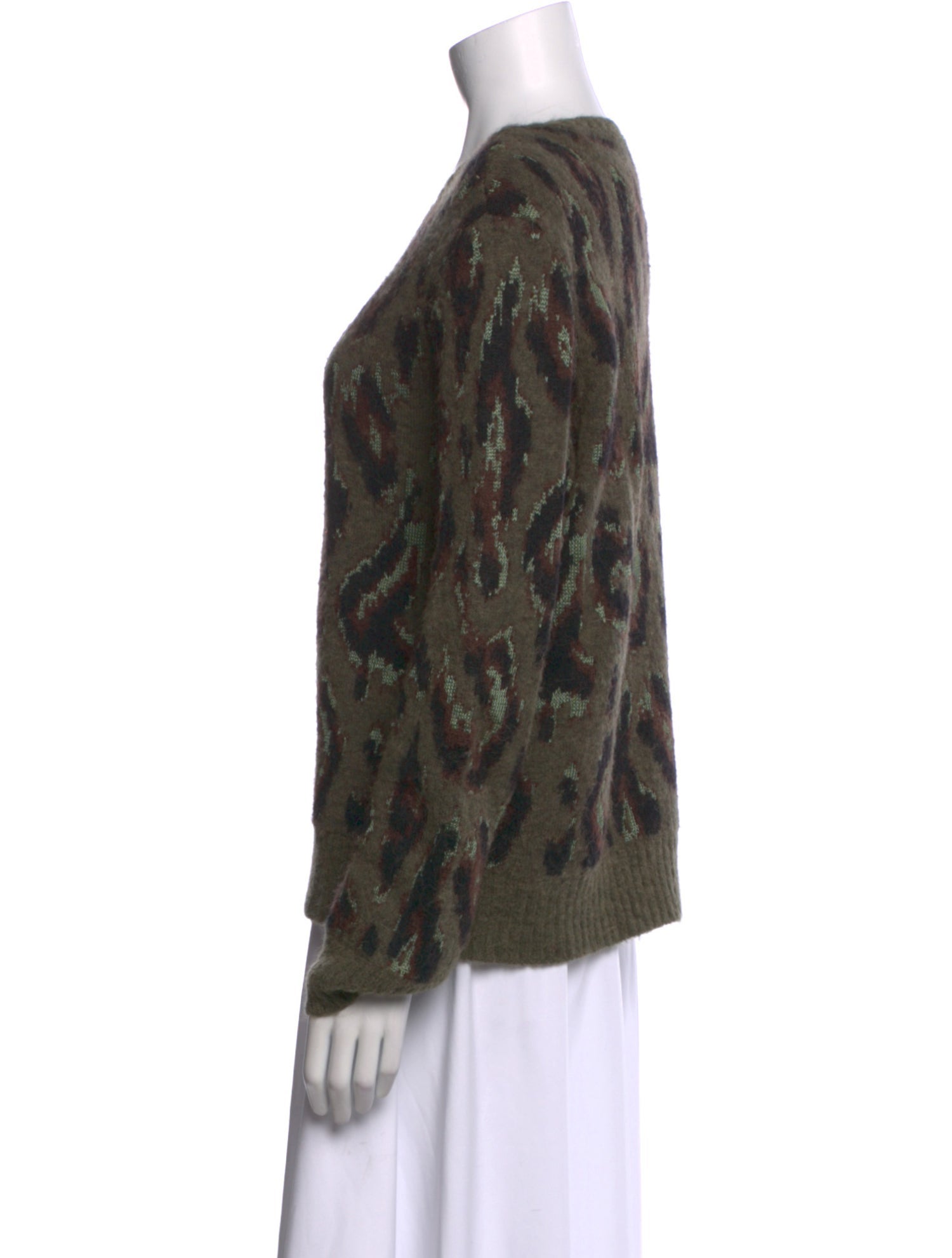 Derek Lam 10 Crosby Animal Print Crew Neck Sweater