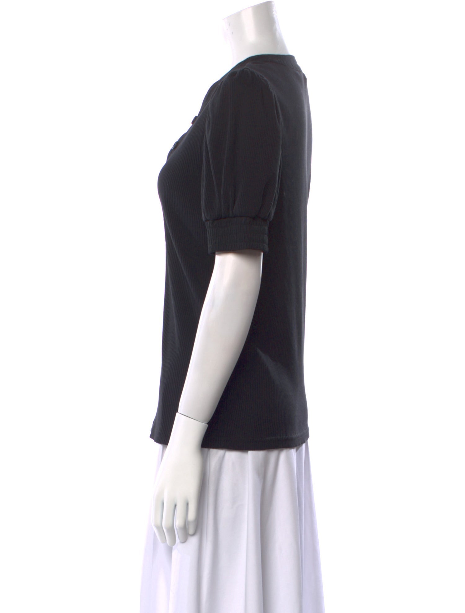 Derek Lam 10 Crosby V-Neck Short Sleeve Polo