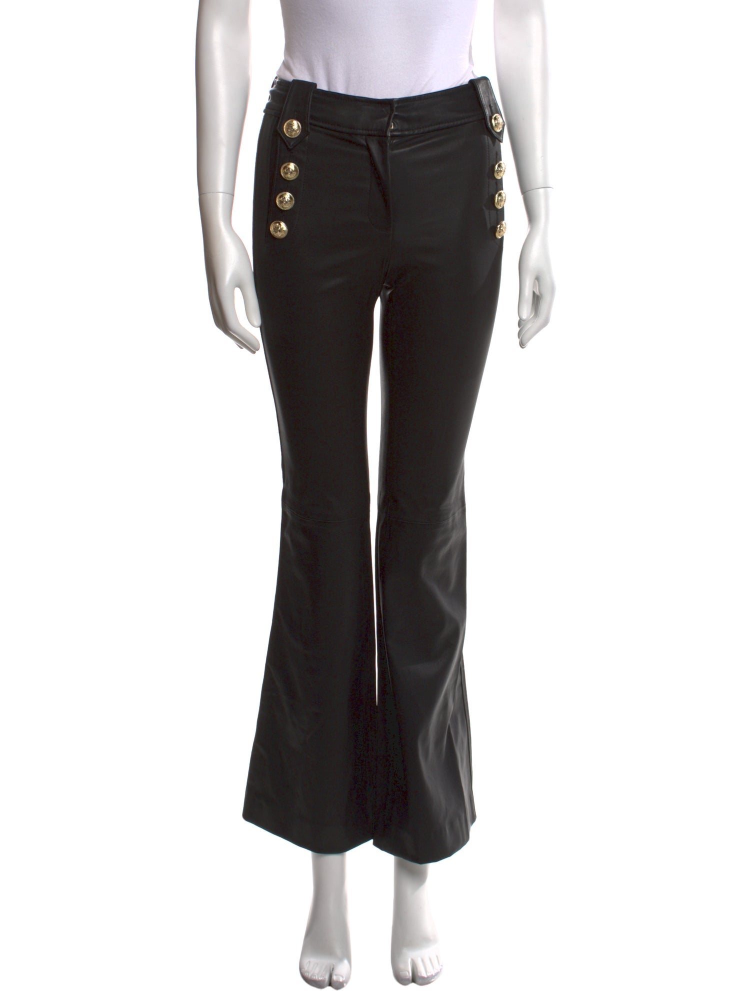 Derek Lam 10 Crosby Lamb Leather Straight Leg Pants