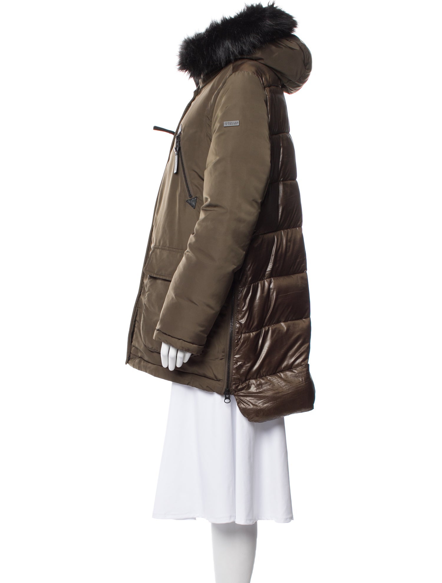 Derek Lam 10 Crosby Colorblock Pattern Parka