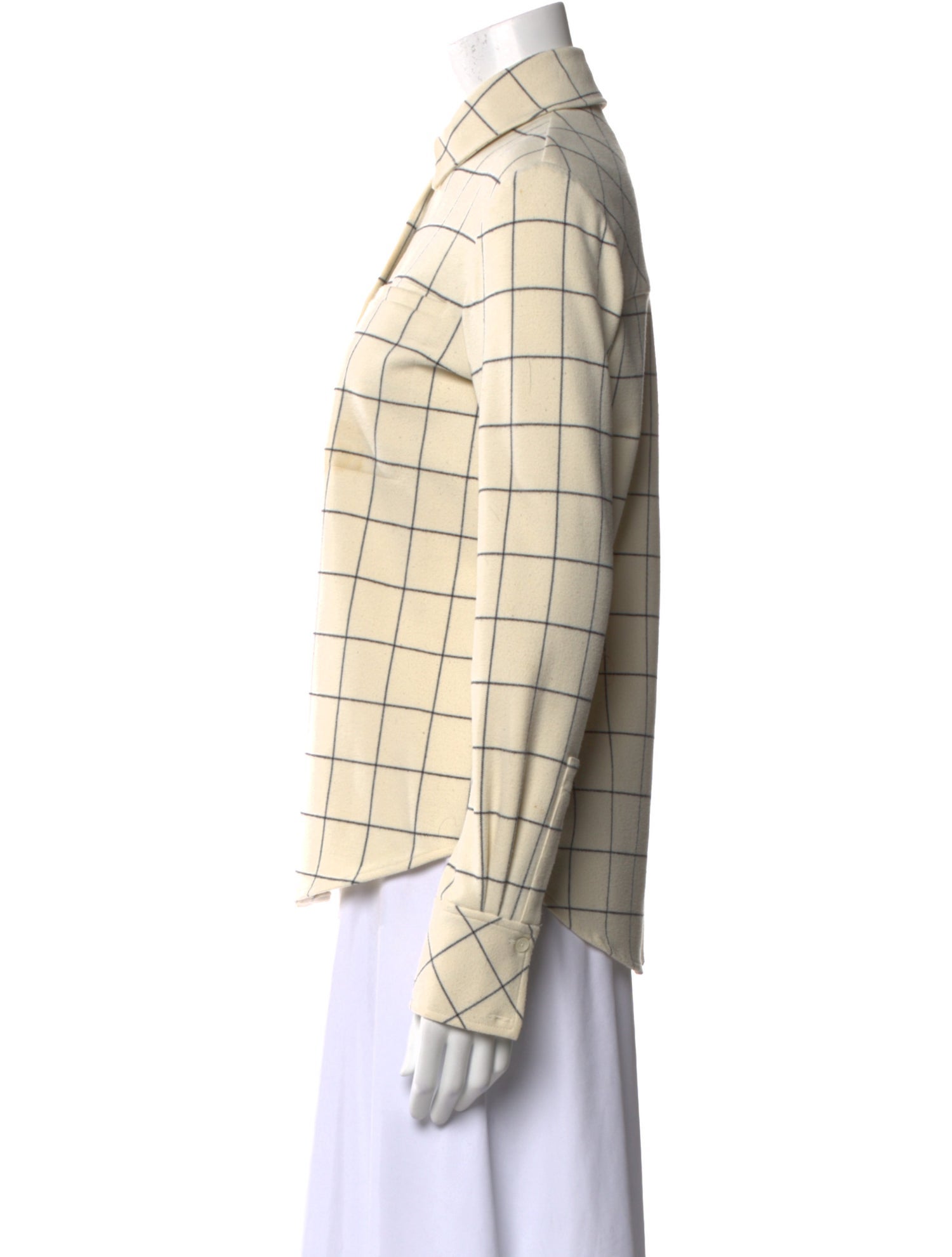 Derek Lam 10 Crosby Plaid Print Long Sleeve Button-Up Top