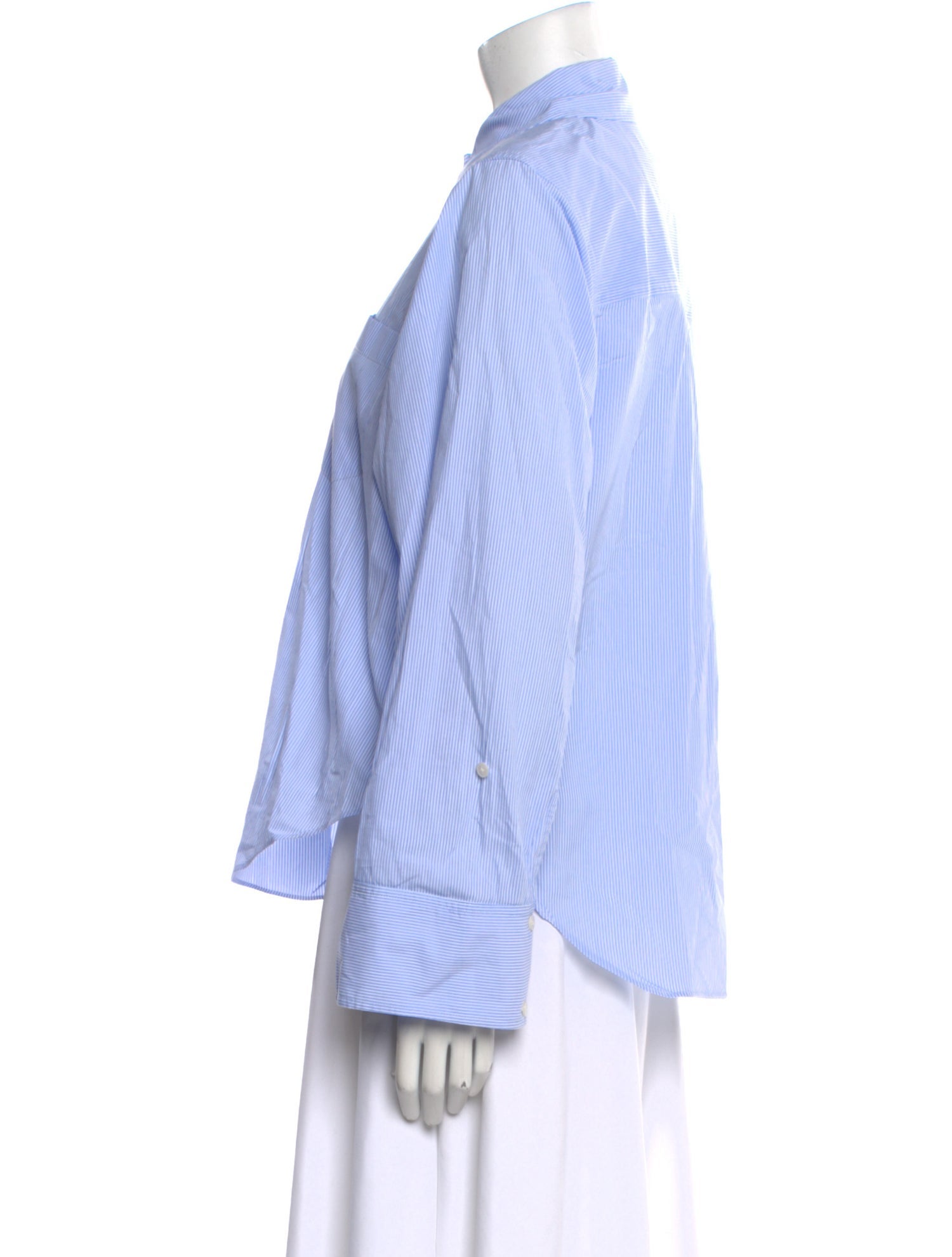 Derek Lam 10 Crosby Striped Long Sleeve Button-Up Top