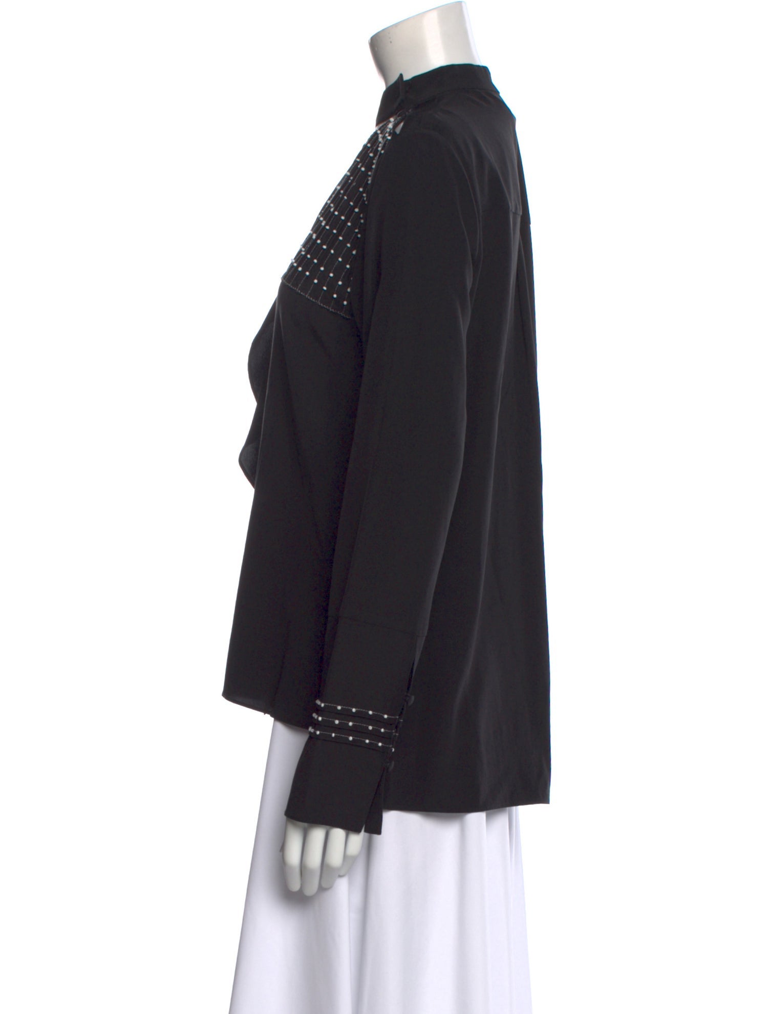 Derek Lam 10 Crosby Silk Mock Neck Blouse