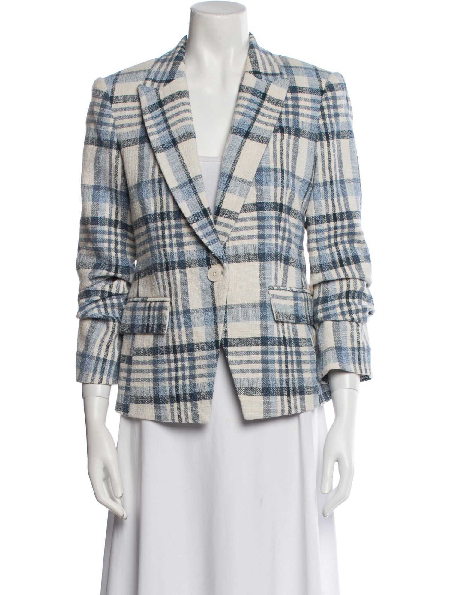 Derek Lam 10 Crosby Plaid Print Blazer