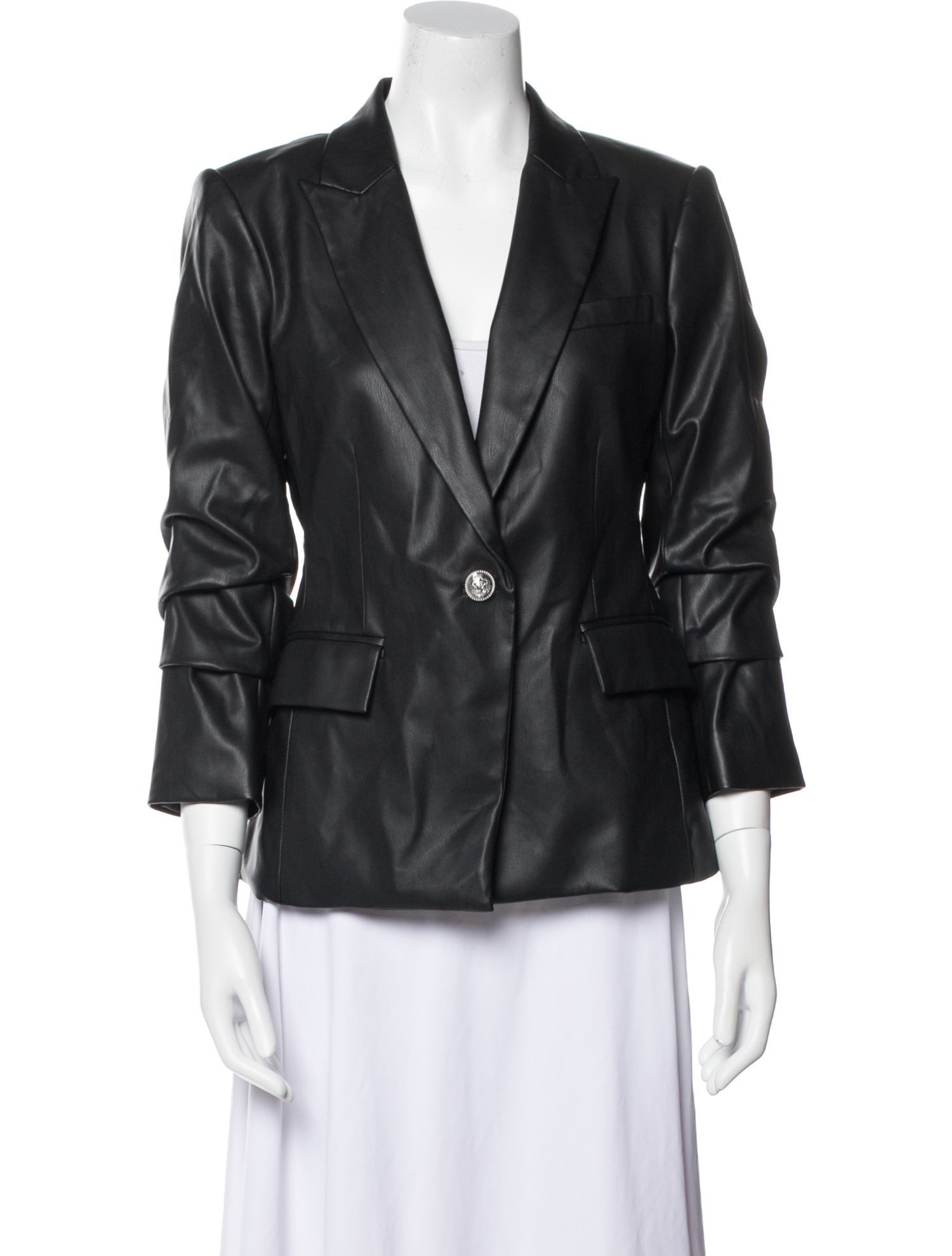 Derek Lam 10 Crosby Faux Leather Blazer