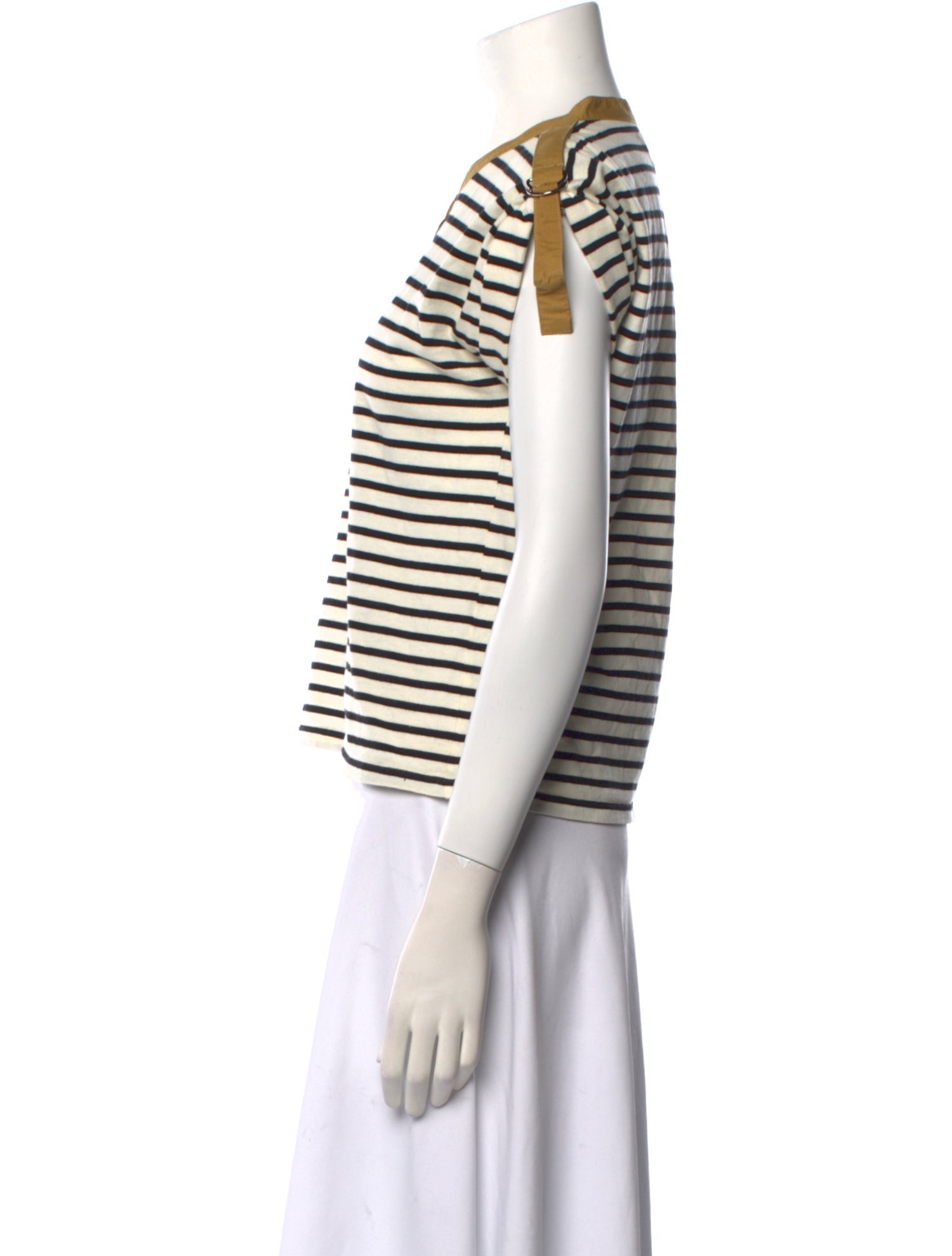 Derek Lam 10 Crosby Striped Crew Neck Polo