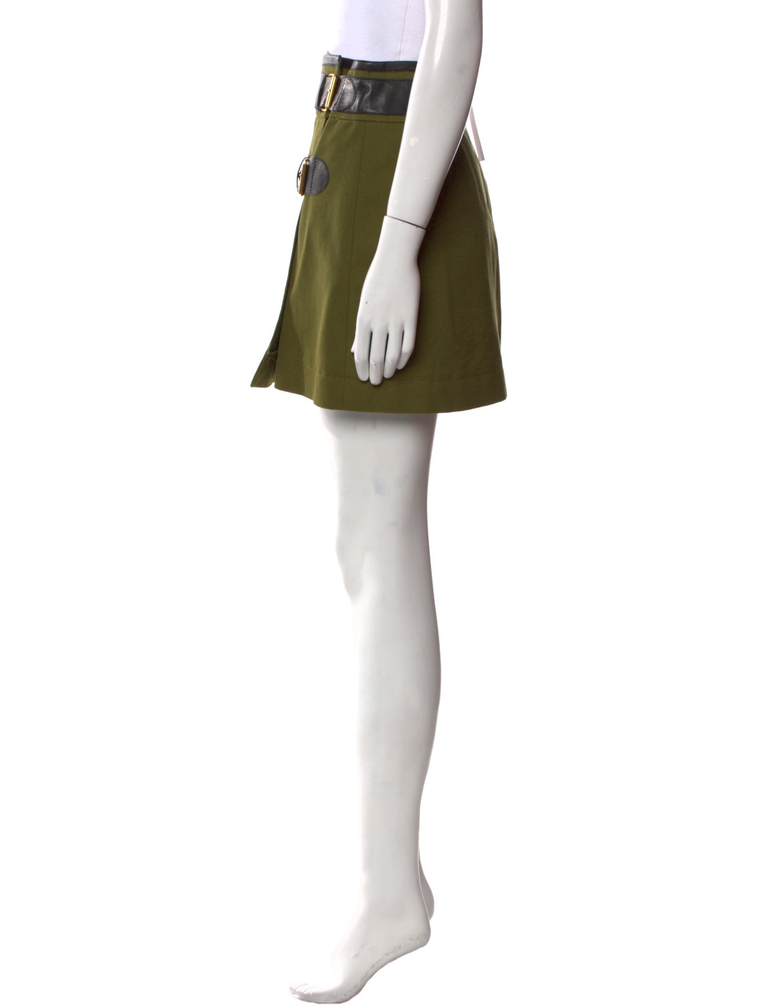 Derek Lam 10 Crosby Leather Trim Embellishment Mini Skirt