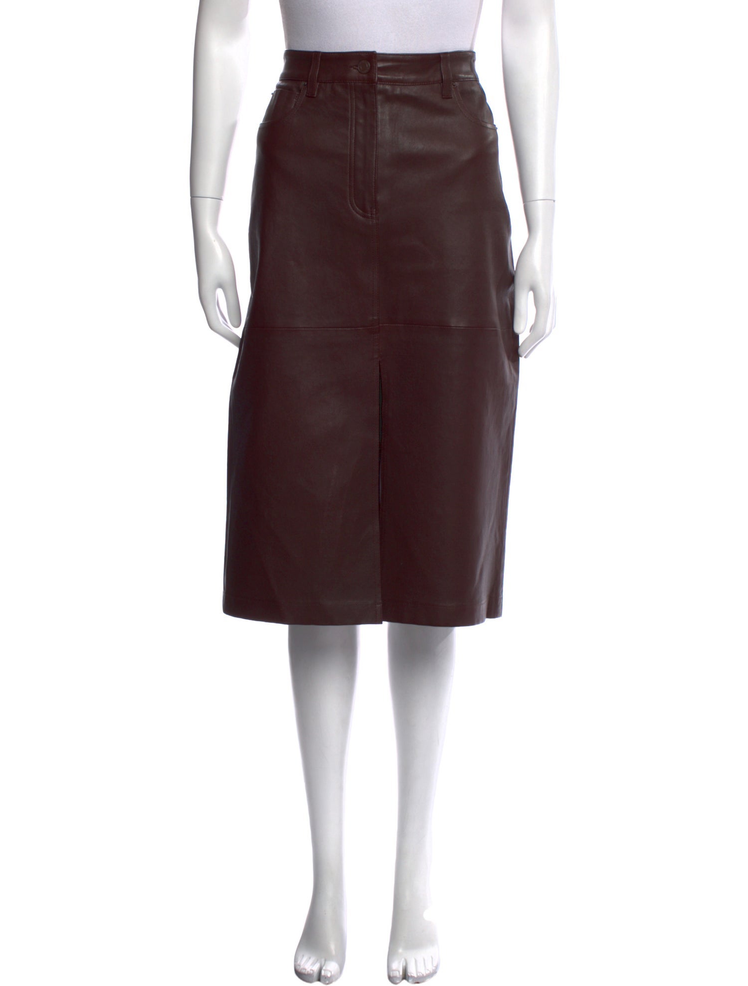 Derek Lam 10 Crosby Lamb Leather Knee-Length Skirt