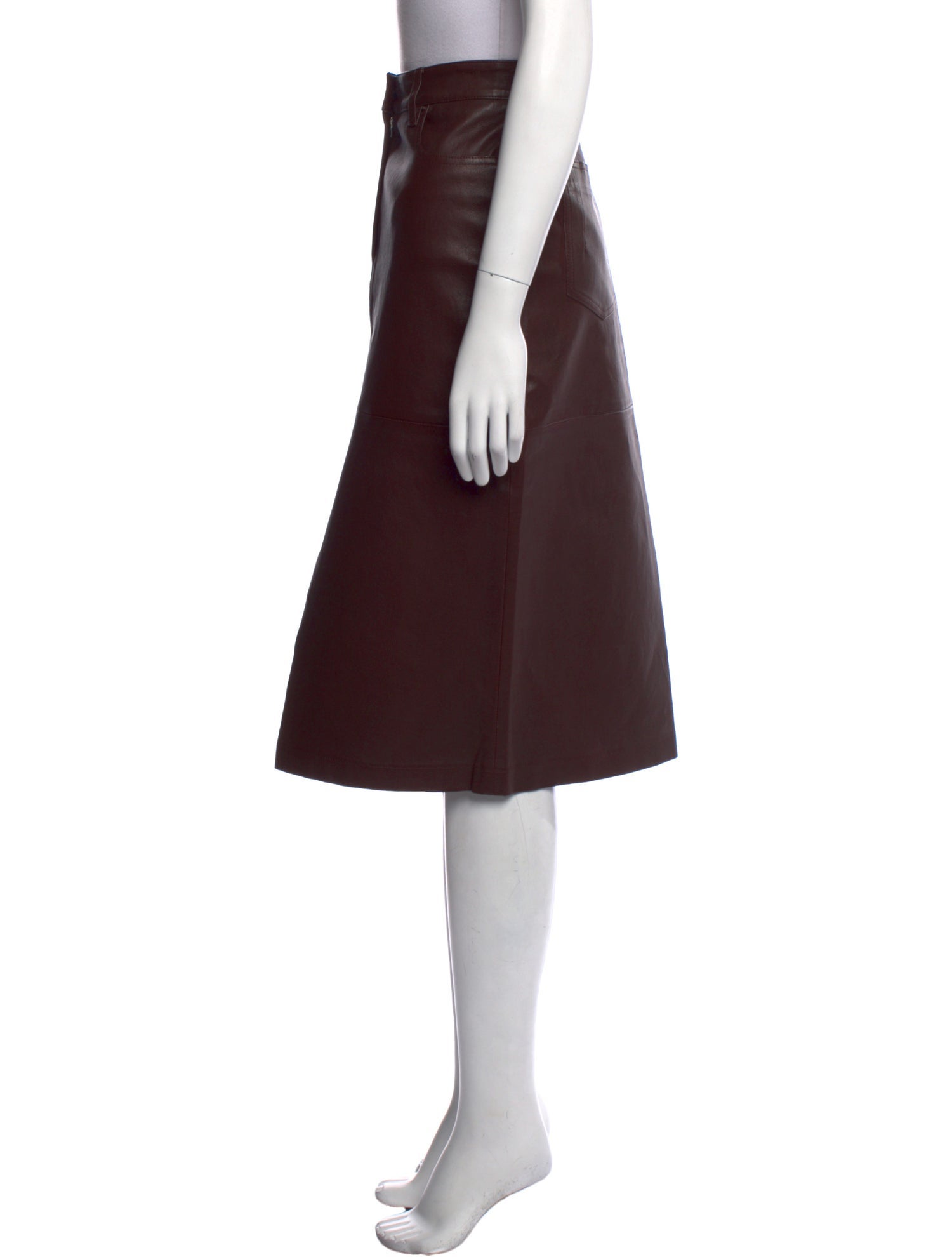 Derek Lam 10 Crosby Lamb Leather Knee-Length Skirt
