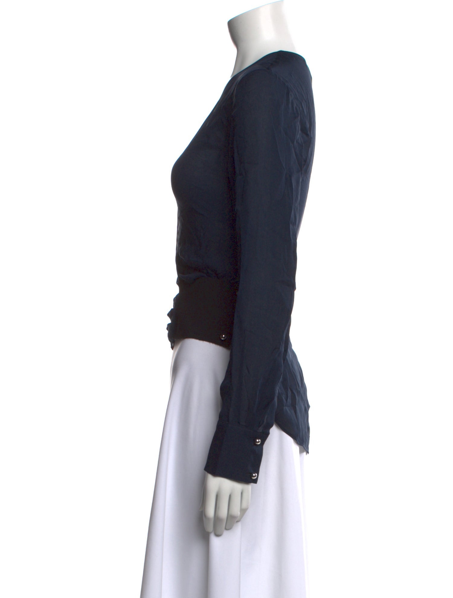 Derek Lam 10 Crosby Silk V-Neck Crop Top