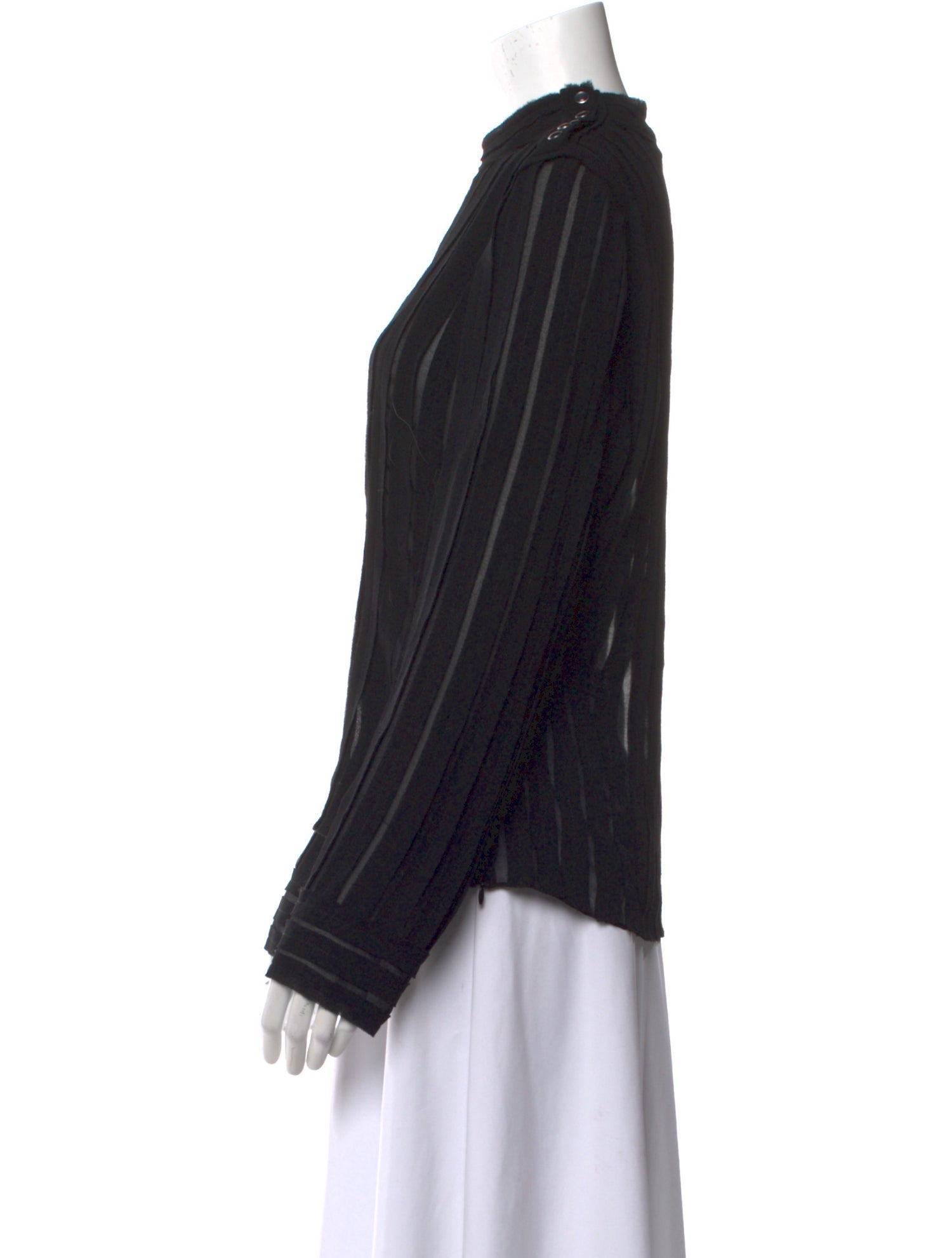 Derek Lam 10 Crosby Striped Mock Neck Blouse w/ Tags
