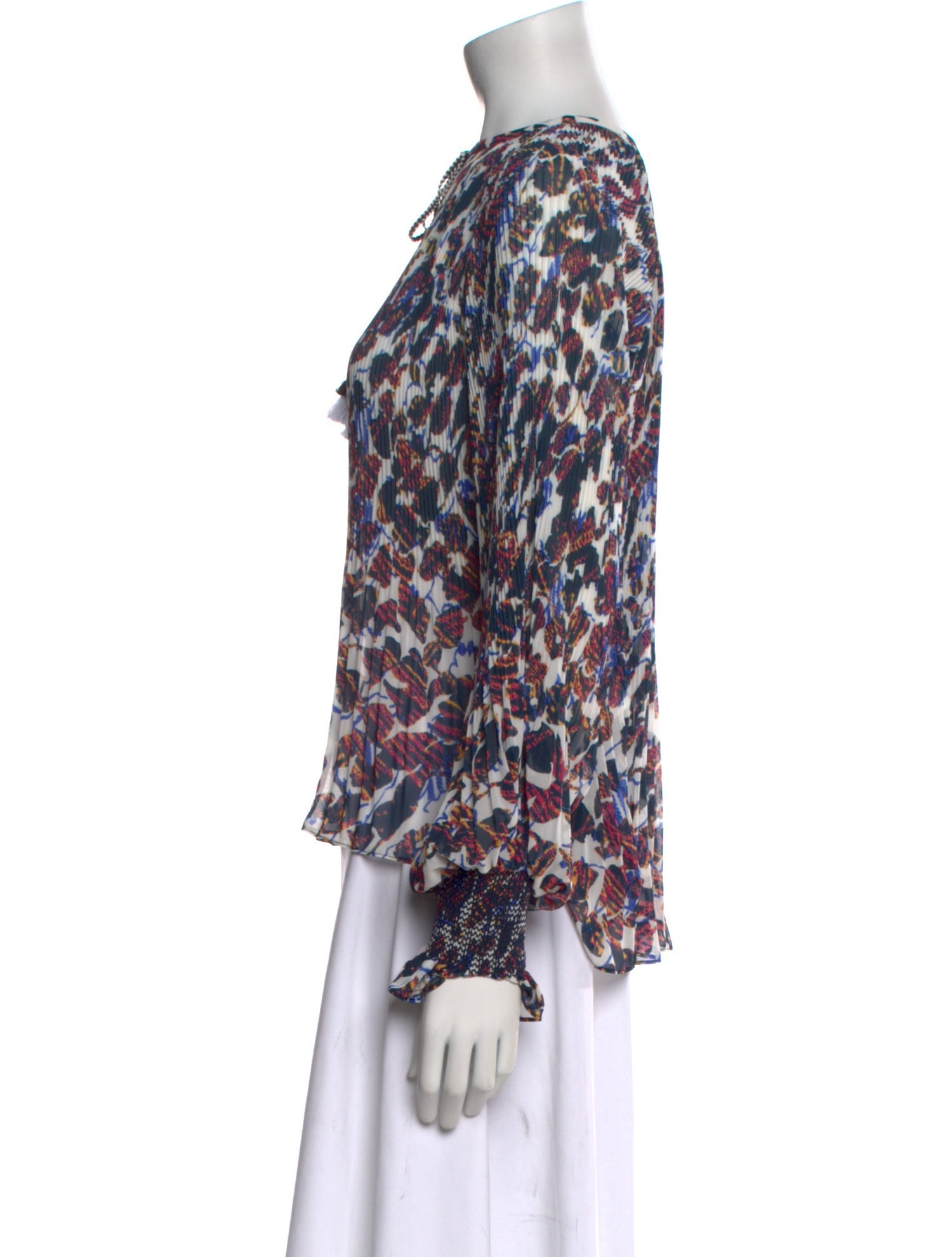 Derek Lam 10 Crosby Printed Bateau Neckline Blouse w/ Tags