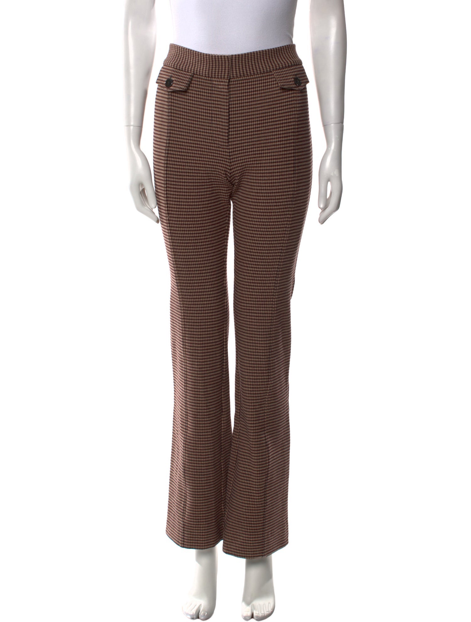 Derek Lam 10 Crosby Plaid Print Wide Leg Pants