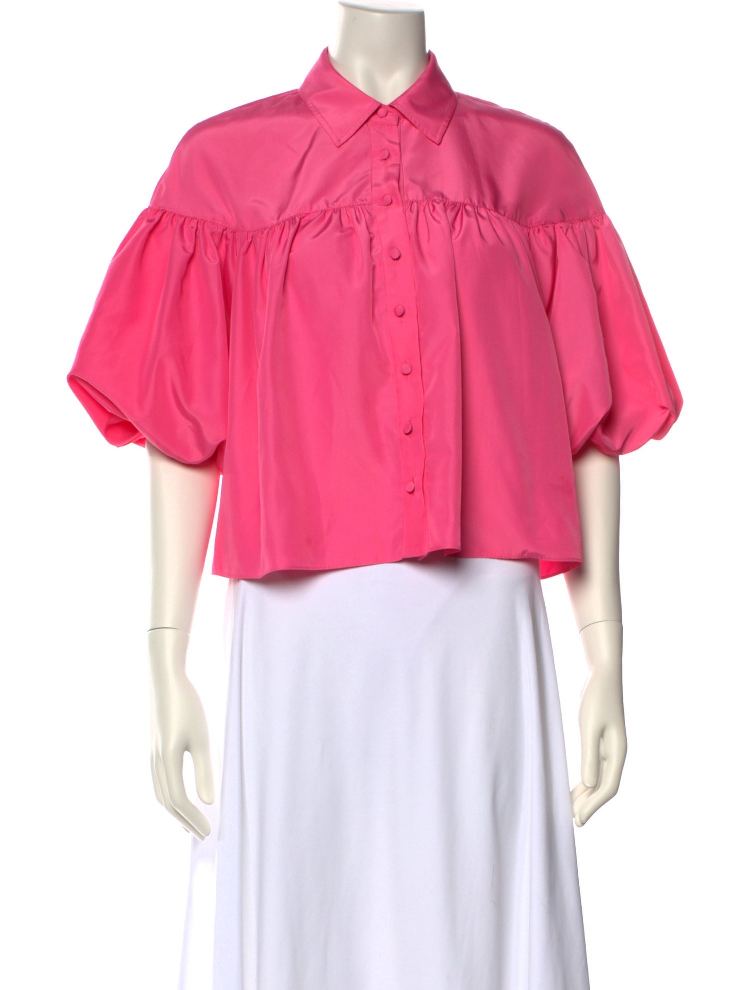 Derek Lam 10 Crosby Three-Quarter Sleeve Crop Top