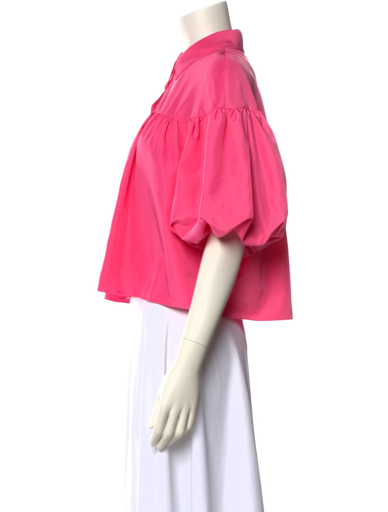 Derek Lam 10 Crosby Three-Quarter Sleeve Crop Top