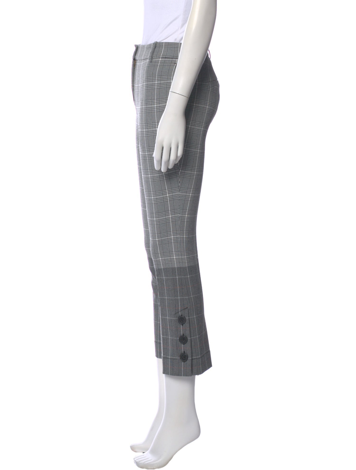 Derek Lam 10 Crosby Plaid Print Straight Leg Pants