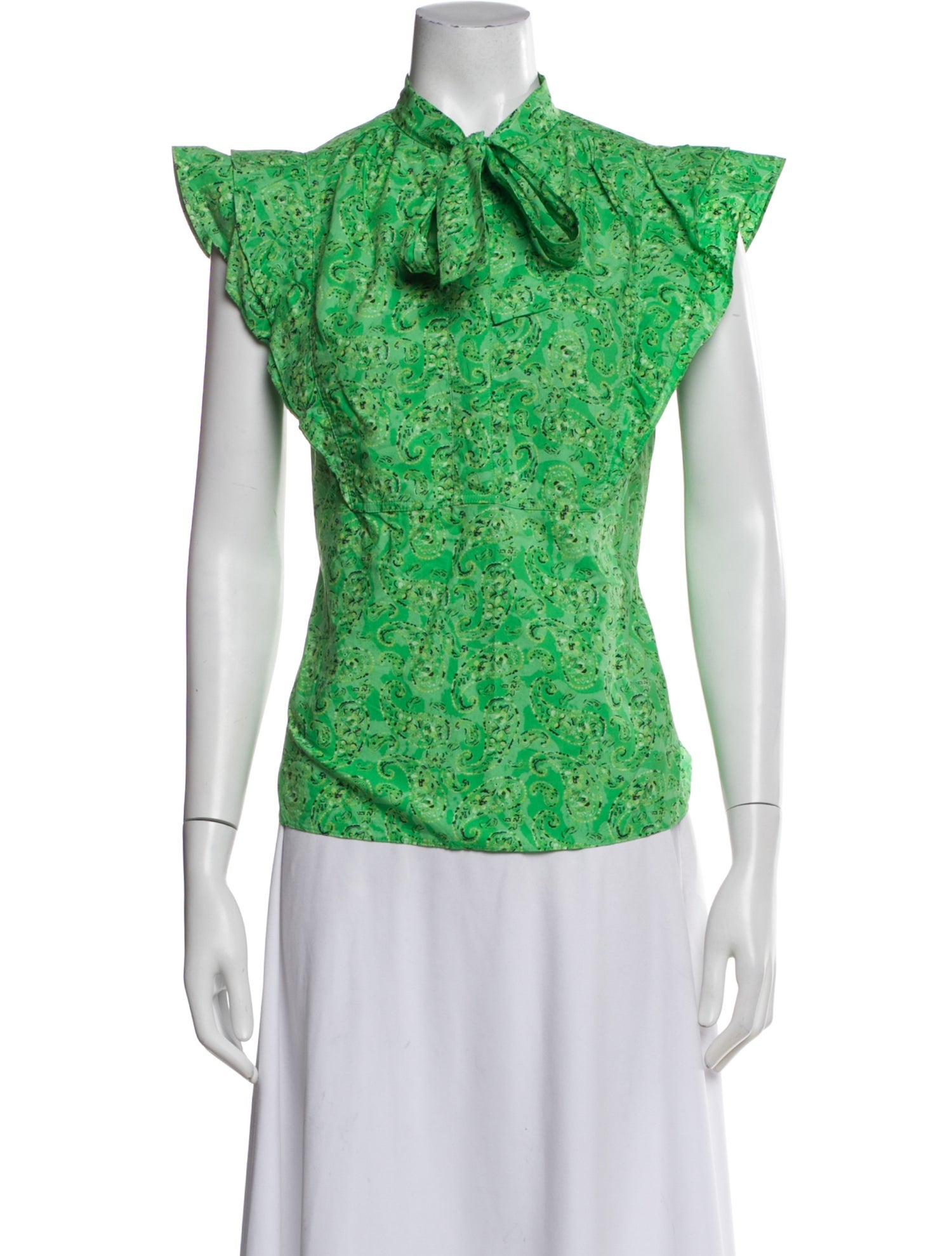 Derek Lam 10 Crosby Paisley Print Tie Neck Blouse