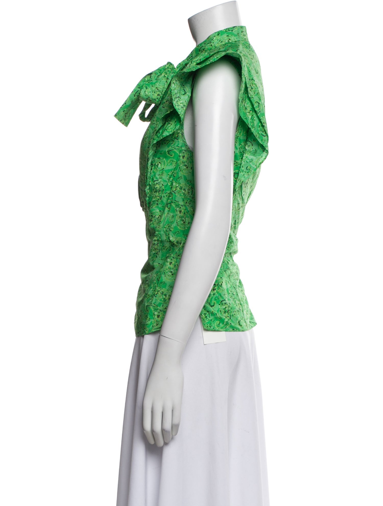 Derek Lam 10 Crosby Paisley Print Tie Neck Blouse