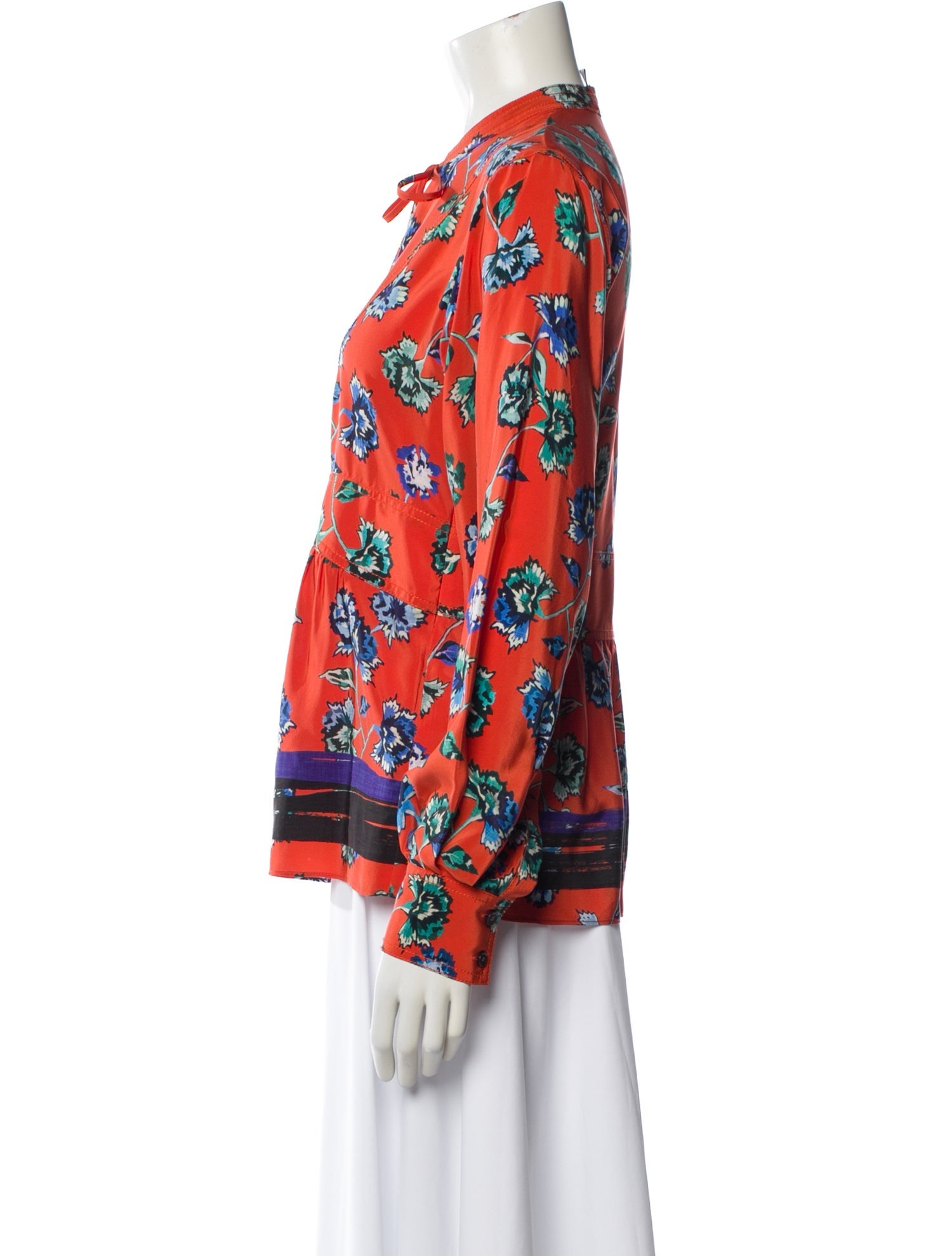 Derek Lam 10 Crosby Silk Floral Print Blouse