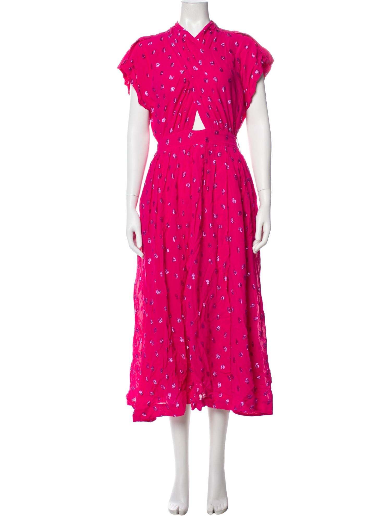 Derek Lam 10 Crosby Polka Dot Print Long Dress