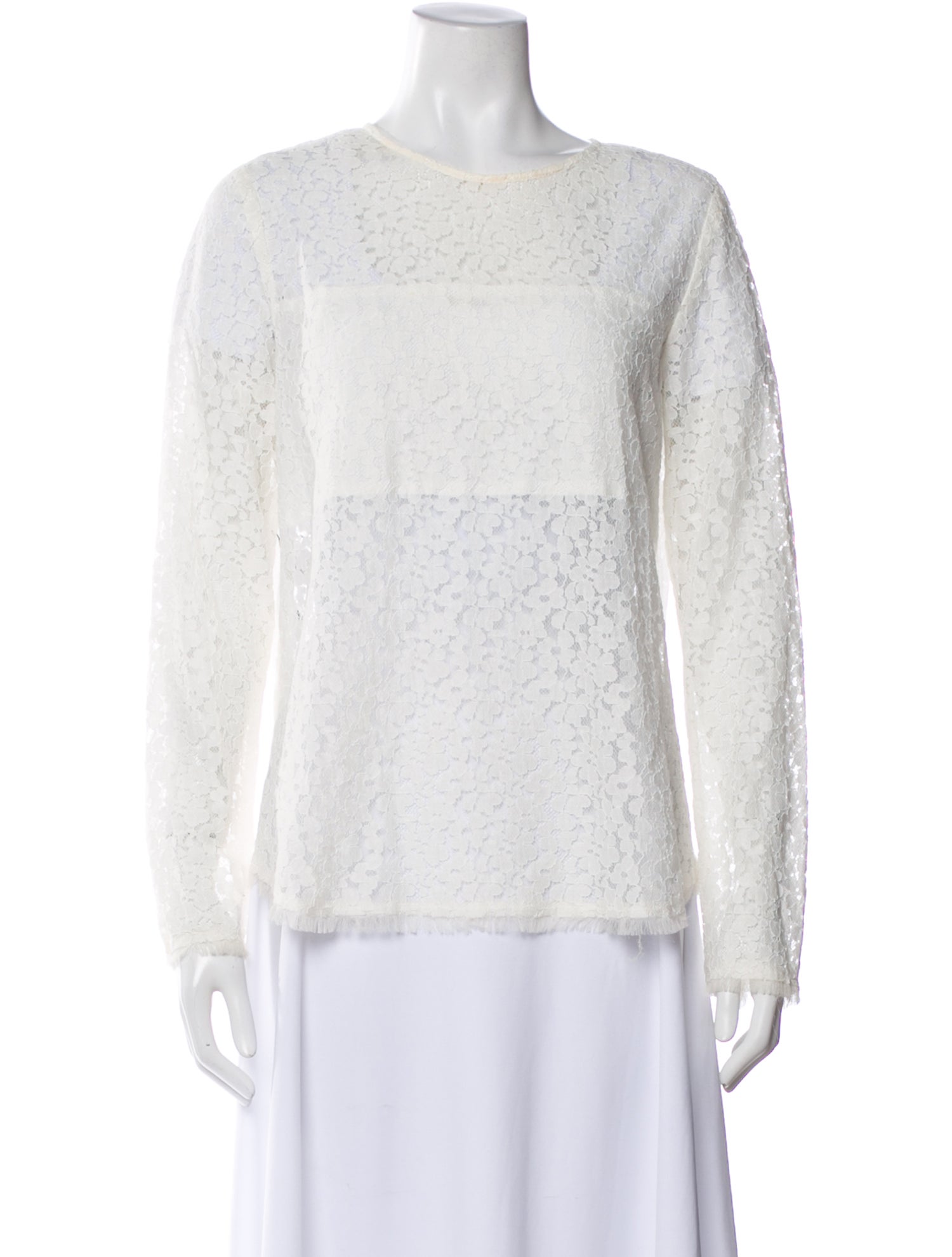 Derek Lam 10 Crosby Lace Pattern Crew Neck Top