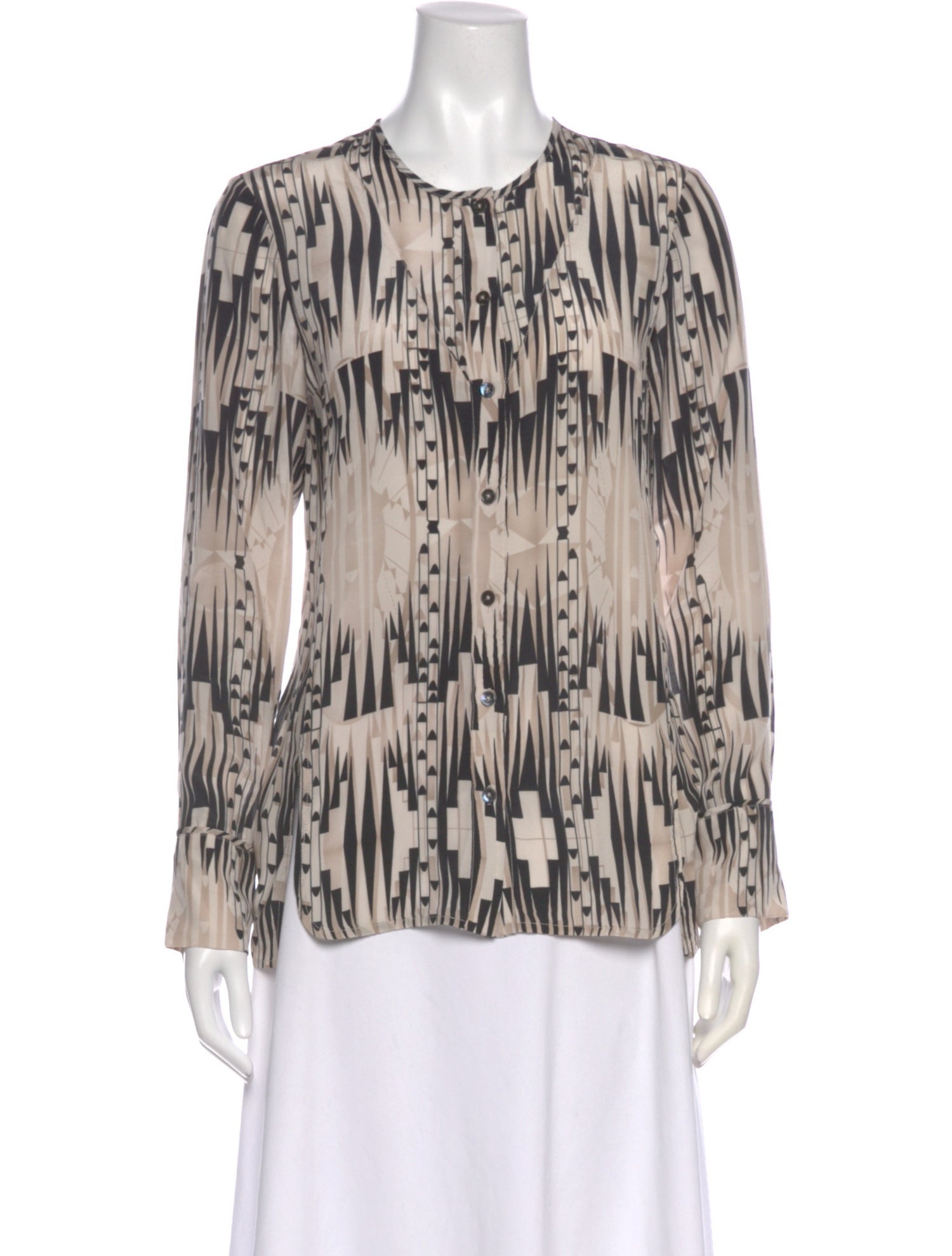 Derek Lam 10 Crosby Silk Printed Blouse
