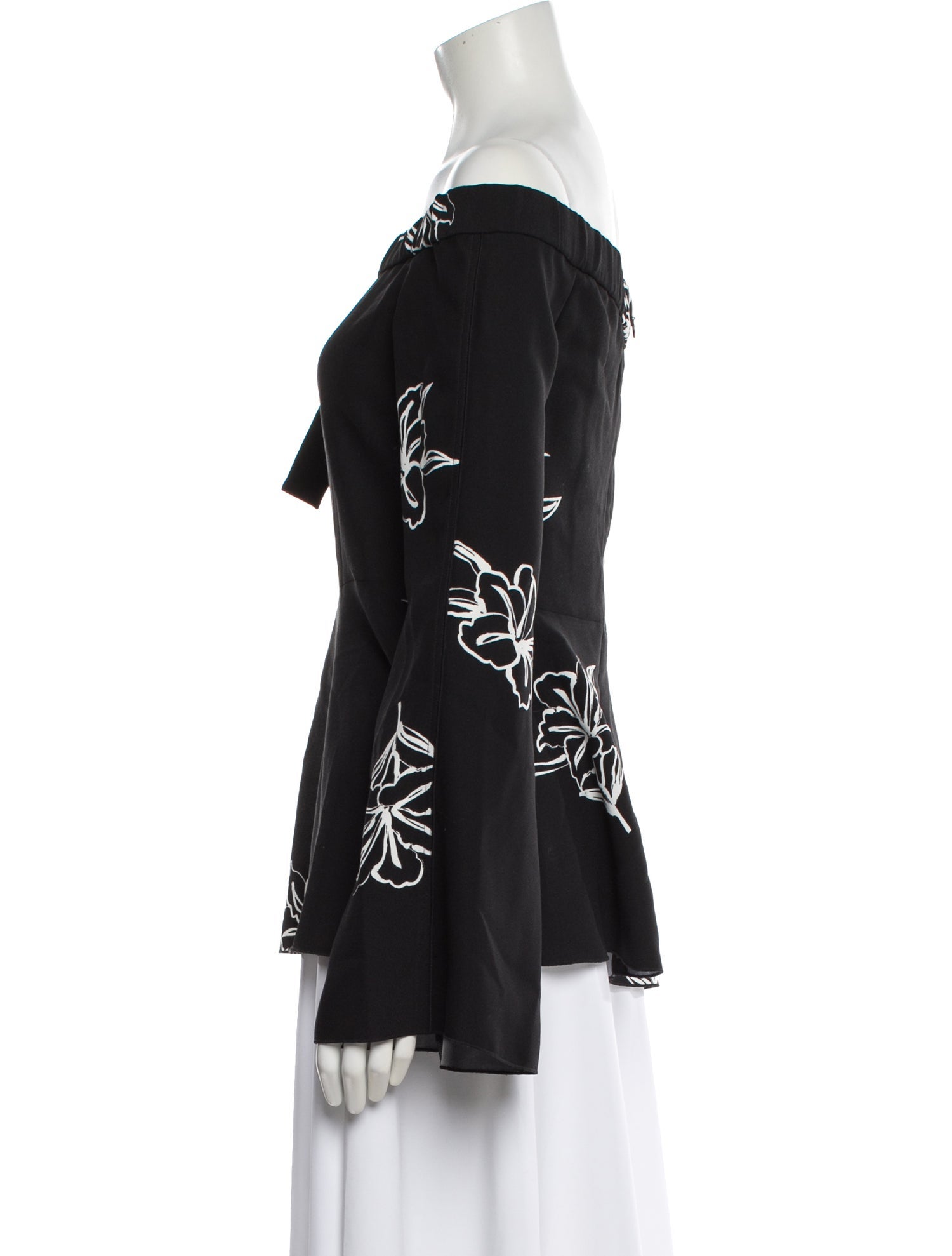 Derek Lam 10 Crosby Floral Print Off-The-Shoulder Top