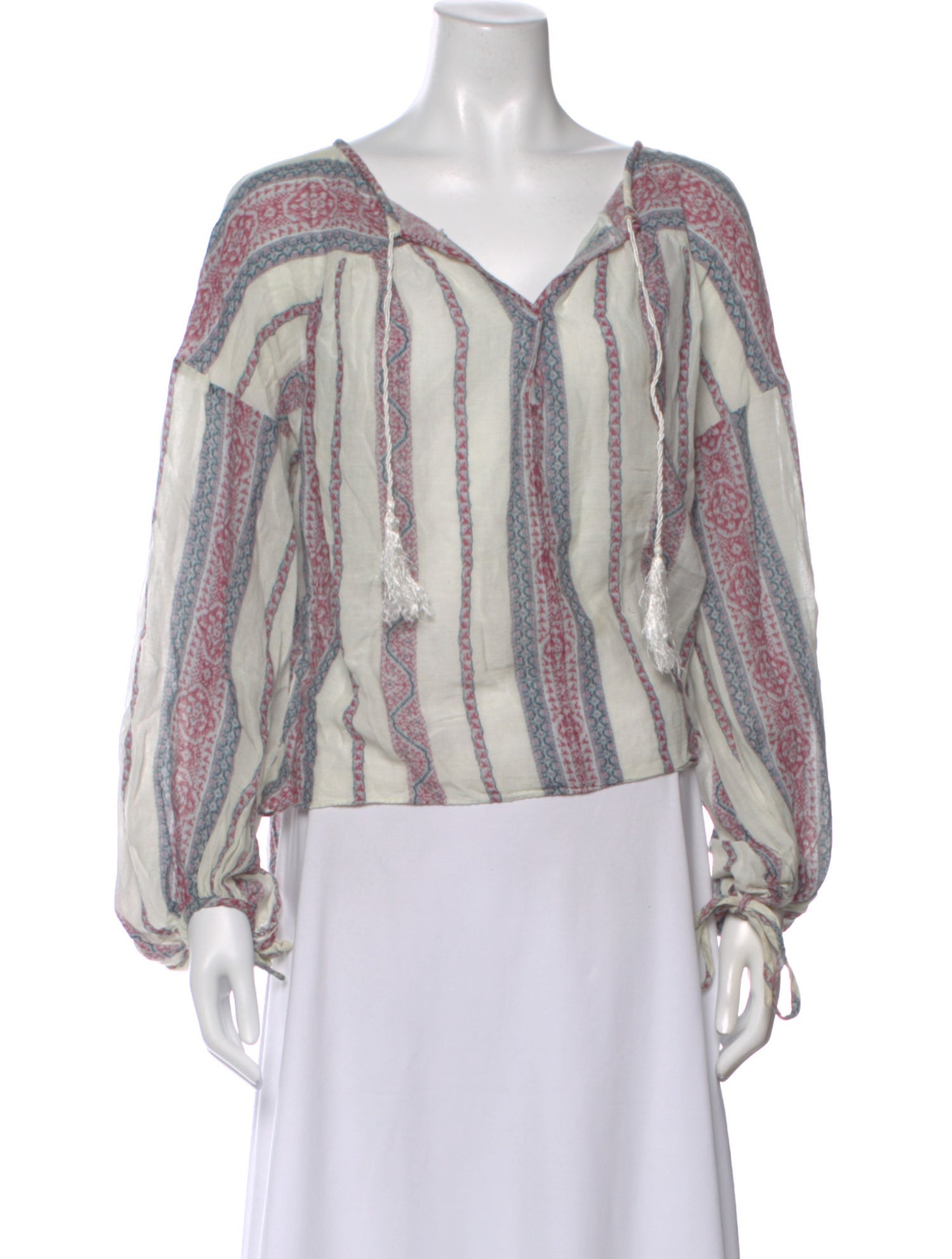 Derek Lam 10 Crosby Printed V-Neck Blouse