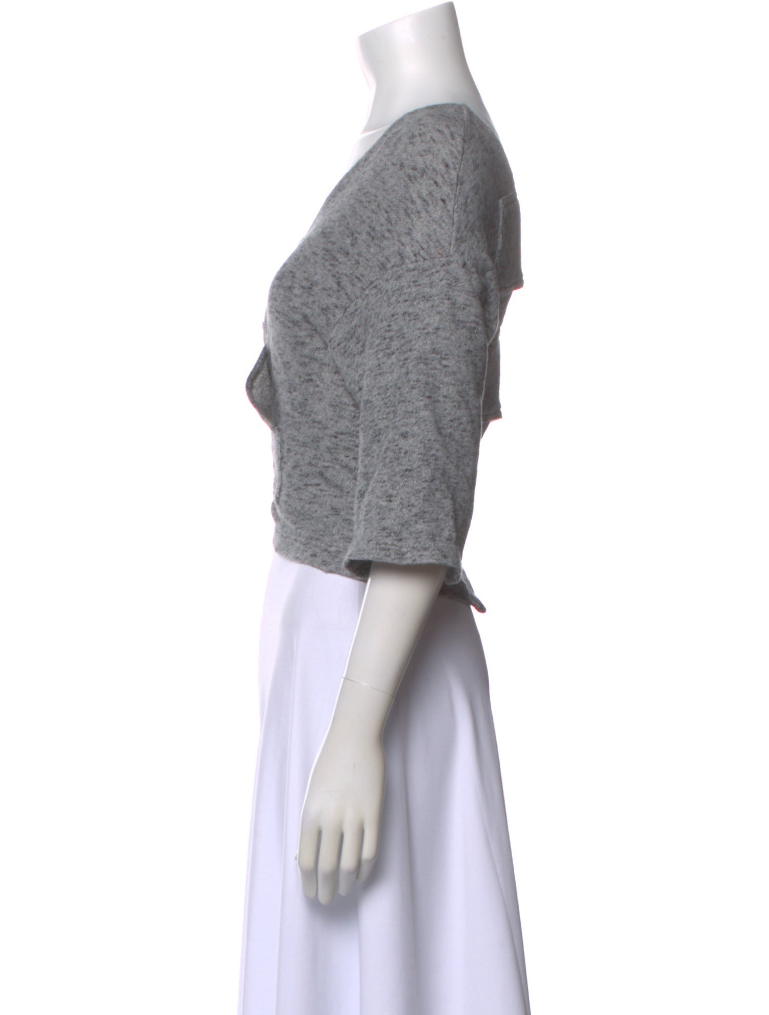 Derek Lam 10 Crosby Square Neckline Three-Quarter Sleeve Top