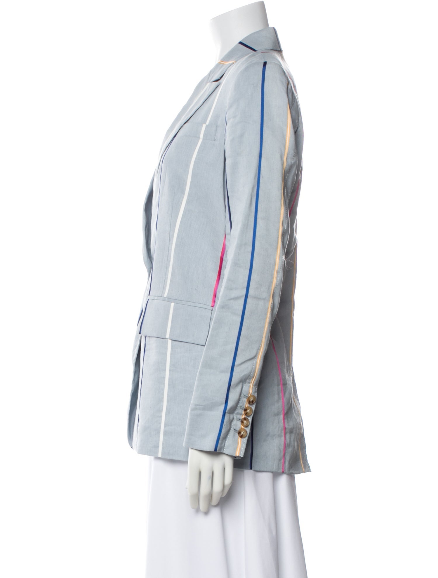Derek Lam 10 Crosby Linen Striped Blazer