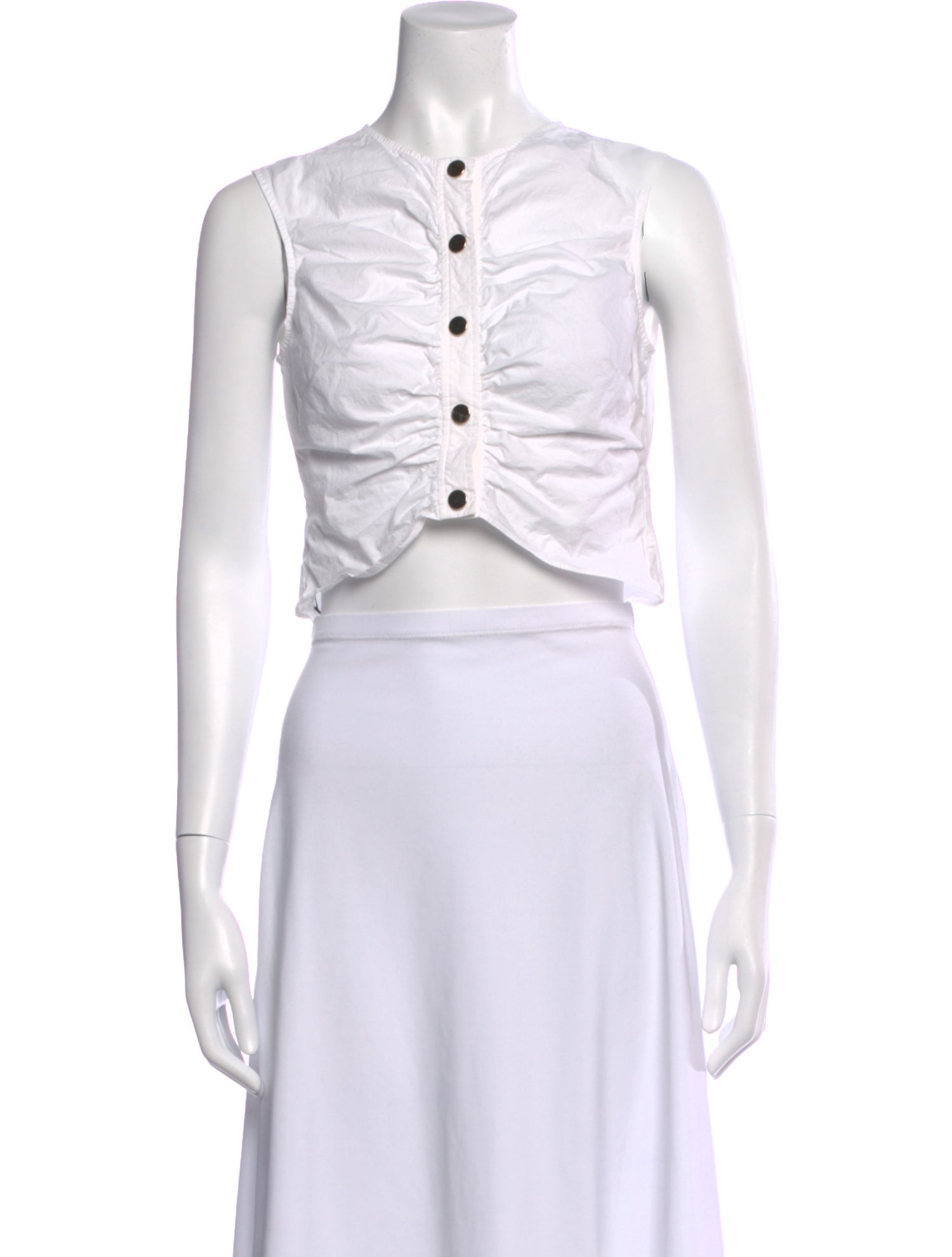 Derek Lam 10 Crosby Crew Neck Sleeveless Crop Top