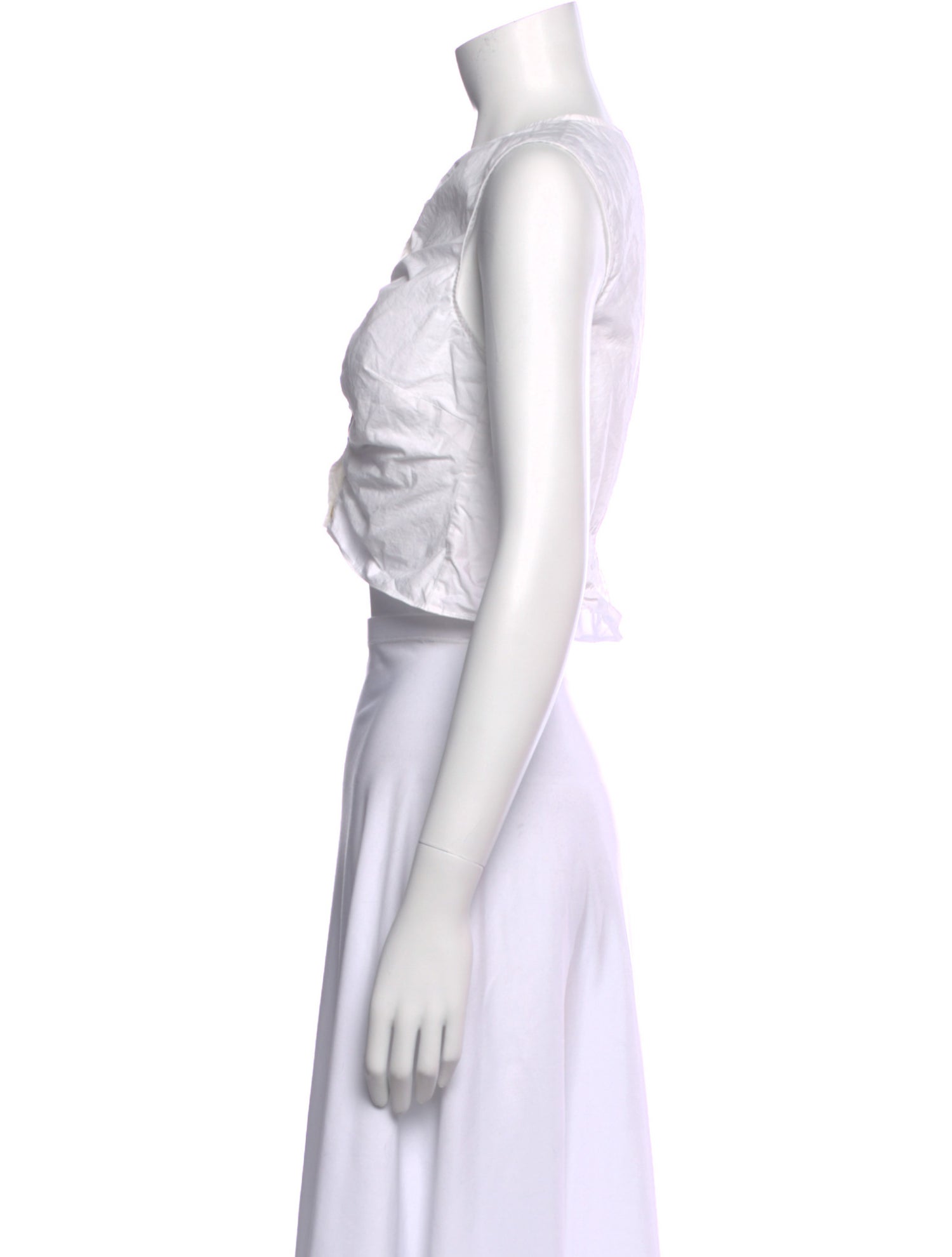 Derek Lam 10 Crosby Crew Neck Sleeveless Crop Top