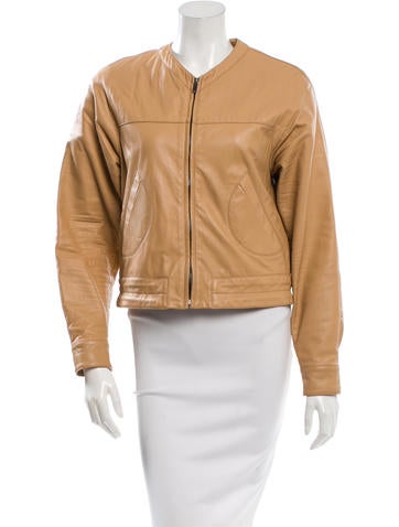Derek Lam 10 Crosby Leather Long Sleeve Jacket
